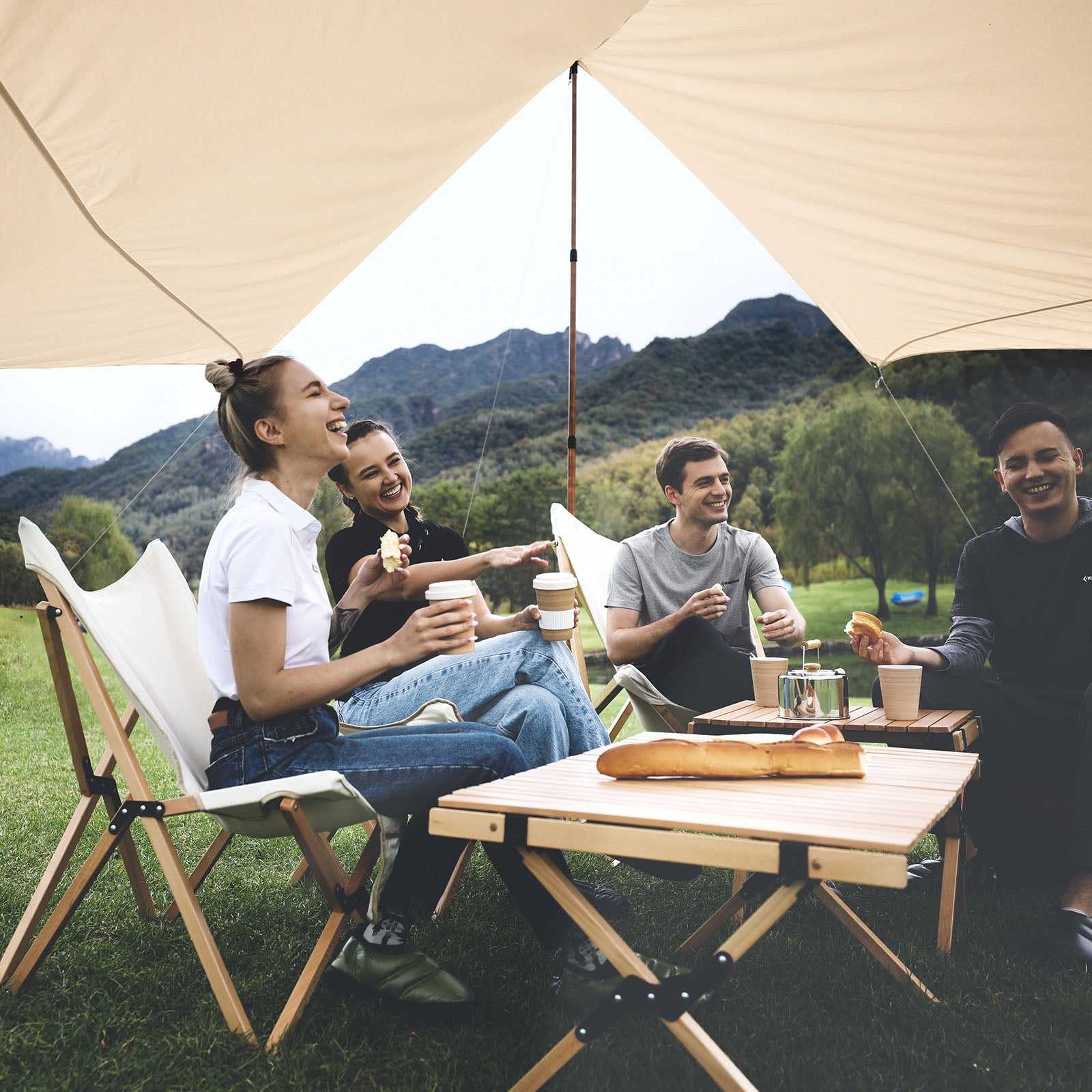 KINGCAMP Tarp Khan T Sonnen Segel Camping Wind Schutz Vor Zelt Plane Baumwolle