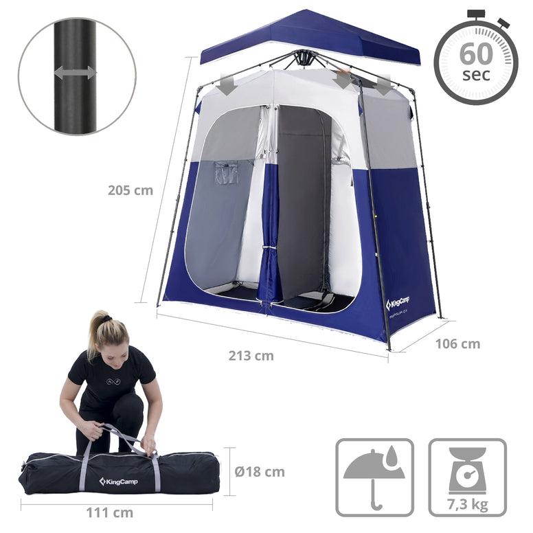 KINGCAMP Duschzelt Marasusa Q Double Camping Umkleidezelt WC Zelt 2 Personen