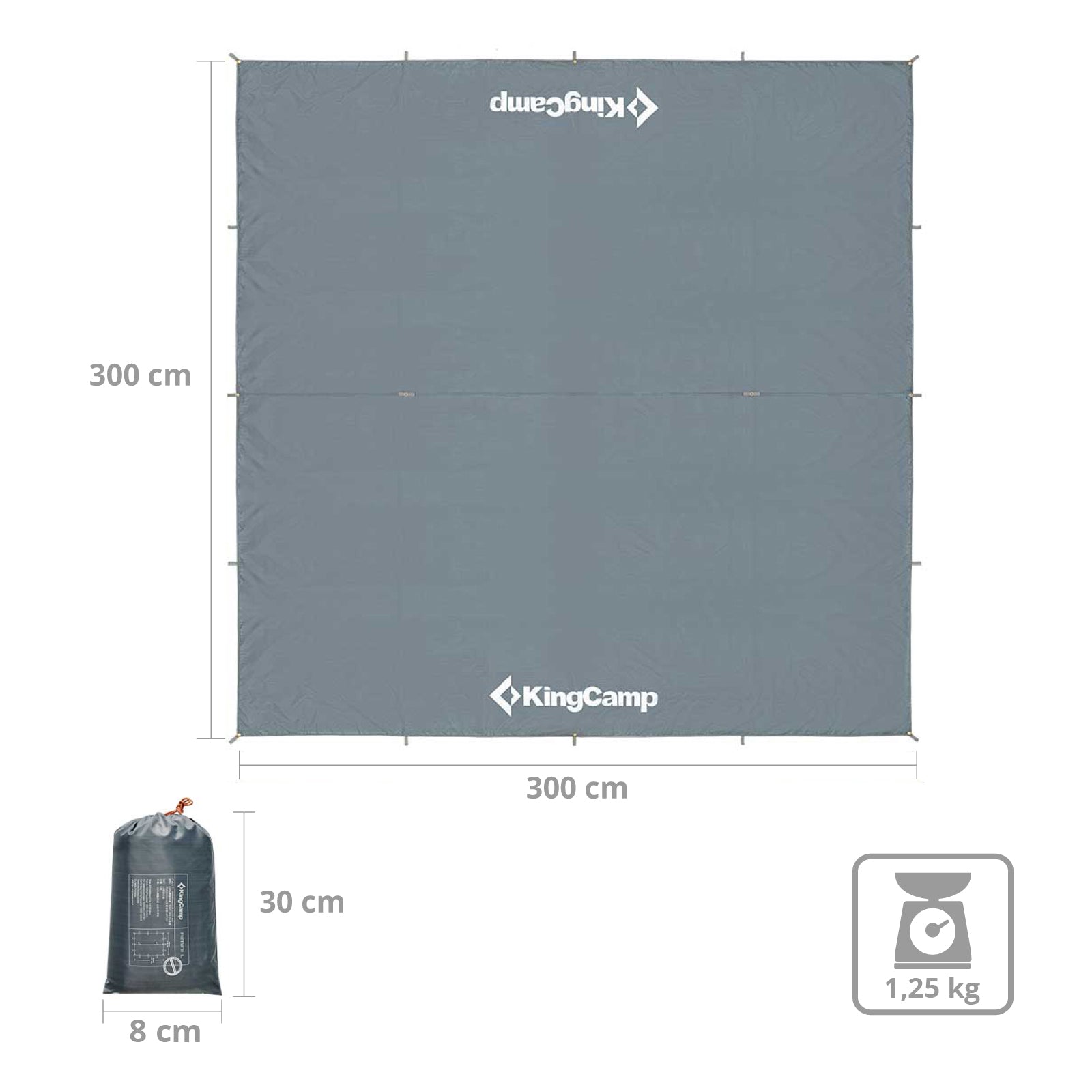 KINGCAMP Camping Tarp Bowman Sun Shade Bus Tent Wind Protection Tarpaulin Roof UV 50+