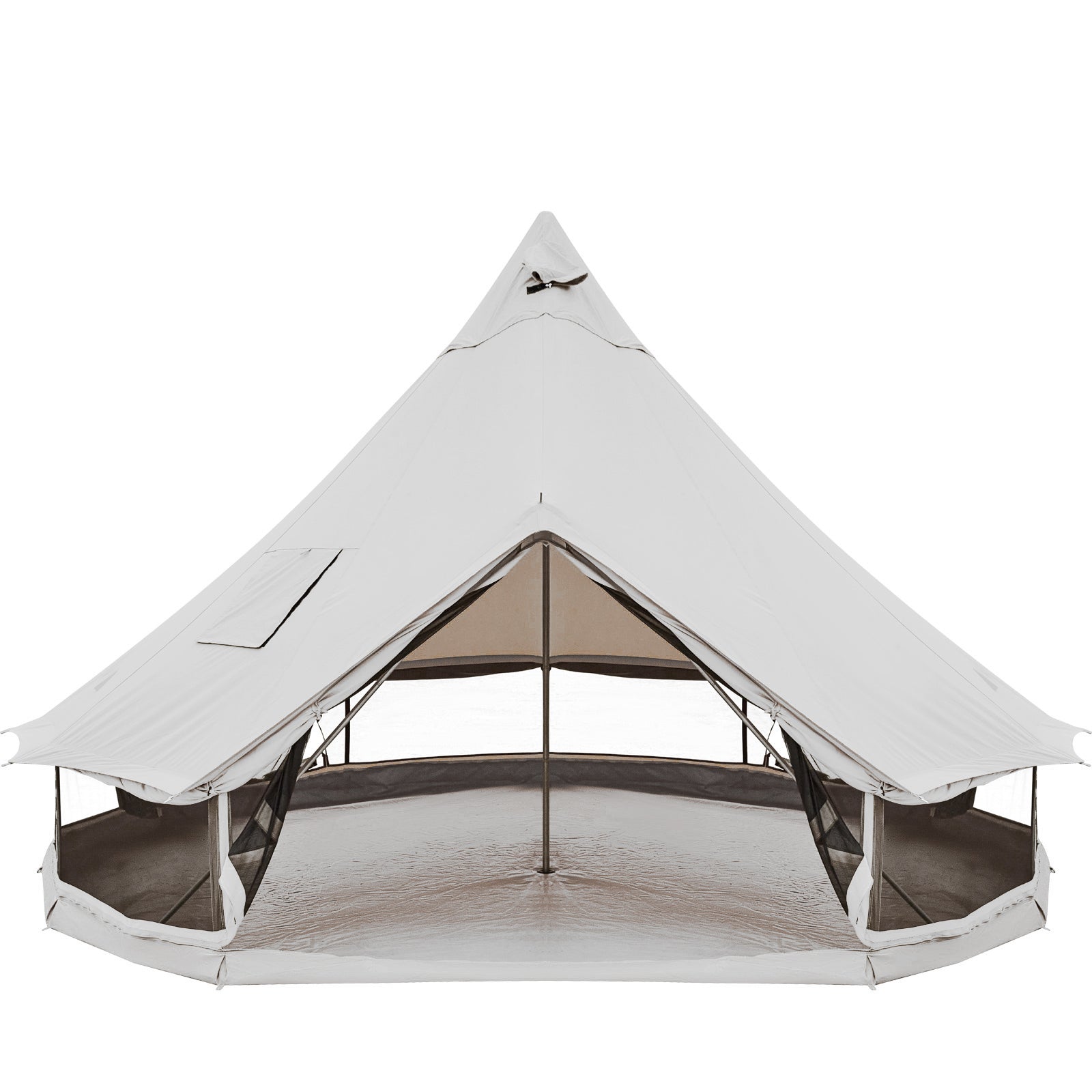 Tente Tipi KINGCAMP Khan 500C Tente de camping familiale 8 personnes Tepee 100 % coton