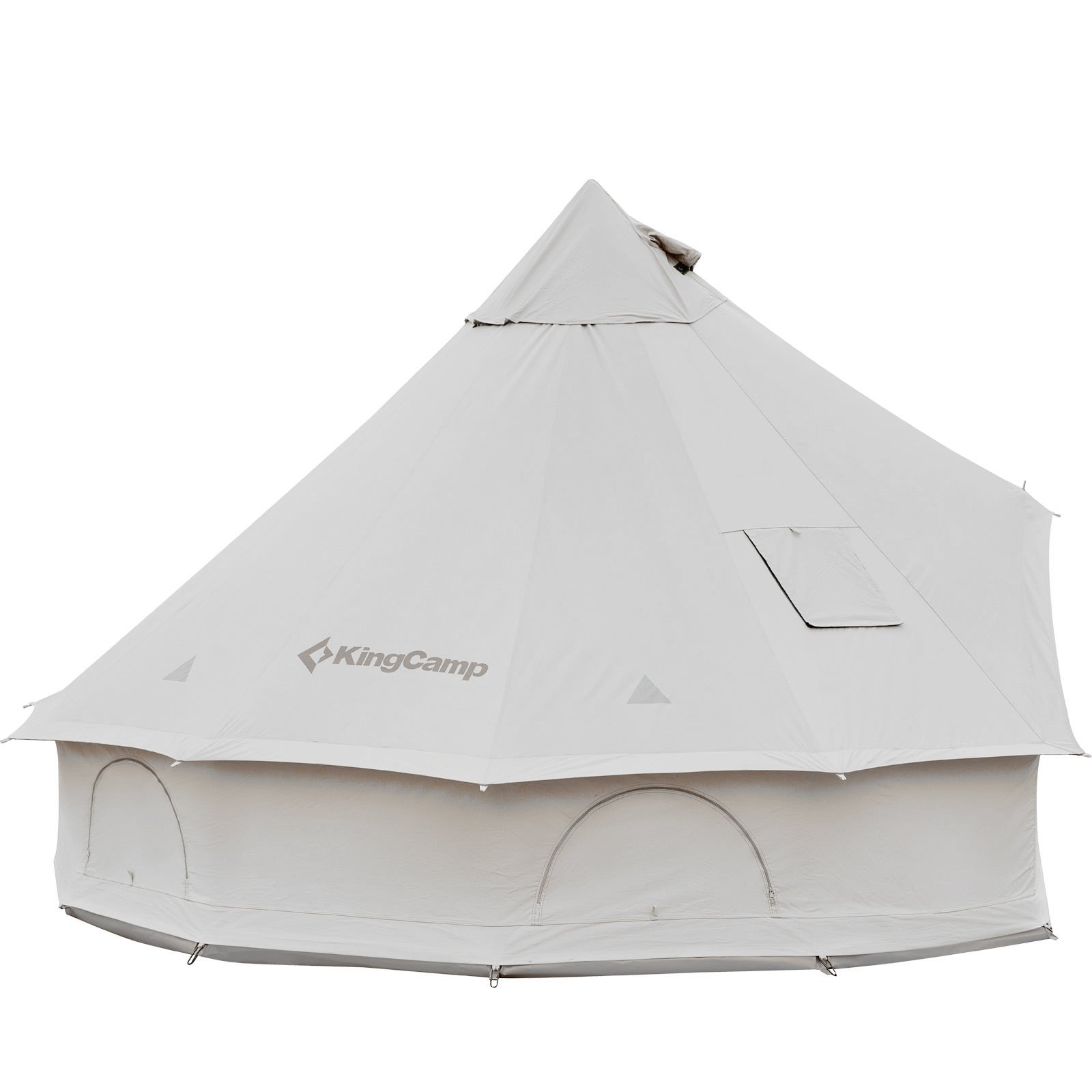 Tente Tipi KINGCAMP Khan 500C Tente de camping familiale 8 personnes Tepee 100 % coton