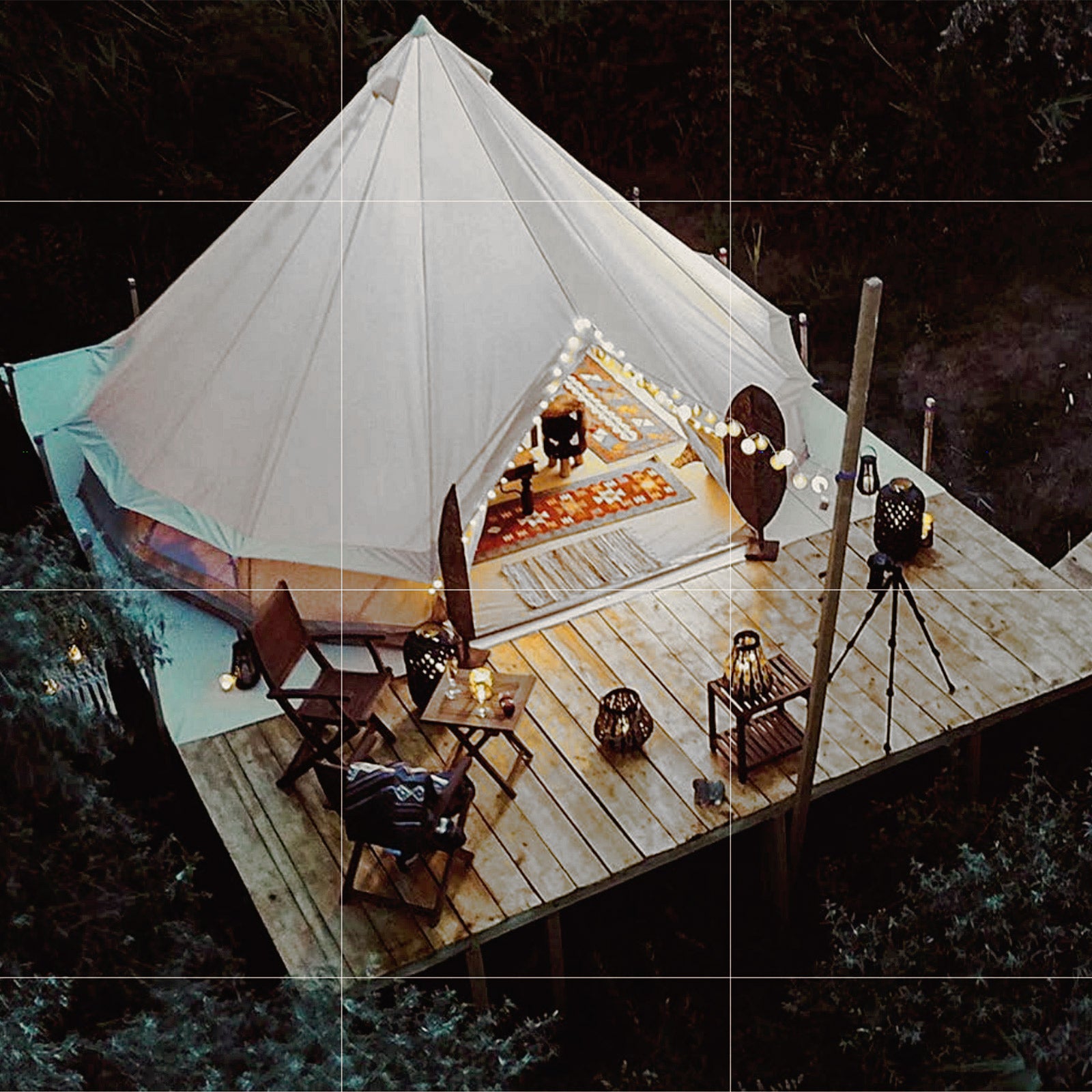 Tente Tipi KINGCAMP Khan 500C Tente de camping familiale 8 personnes Tepee 100 % coton