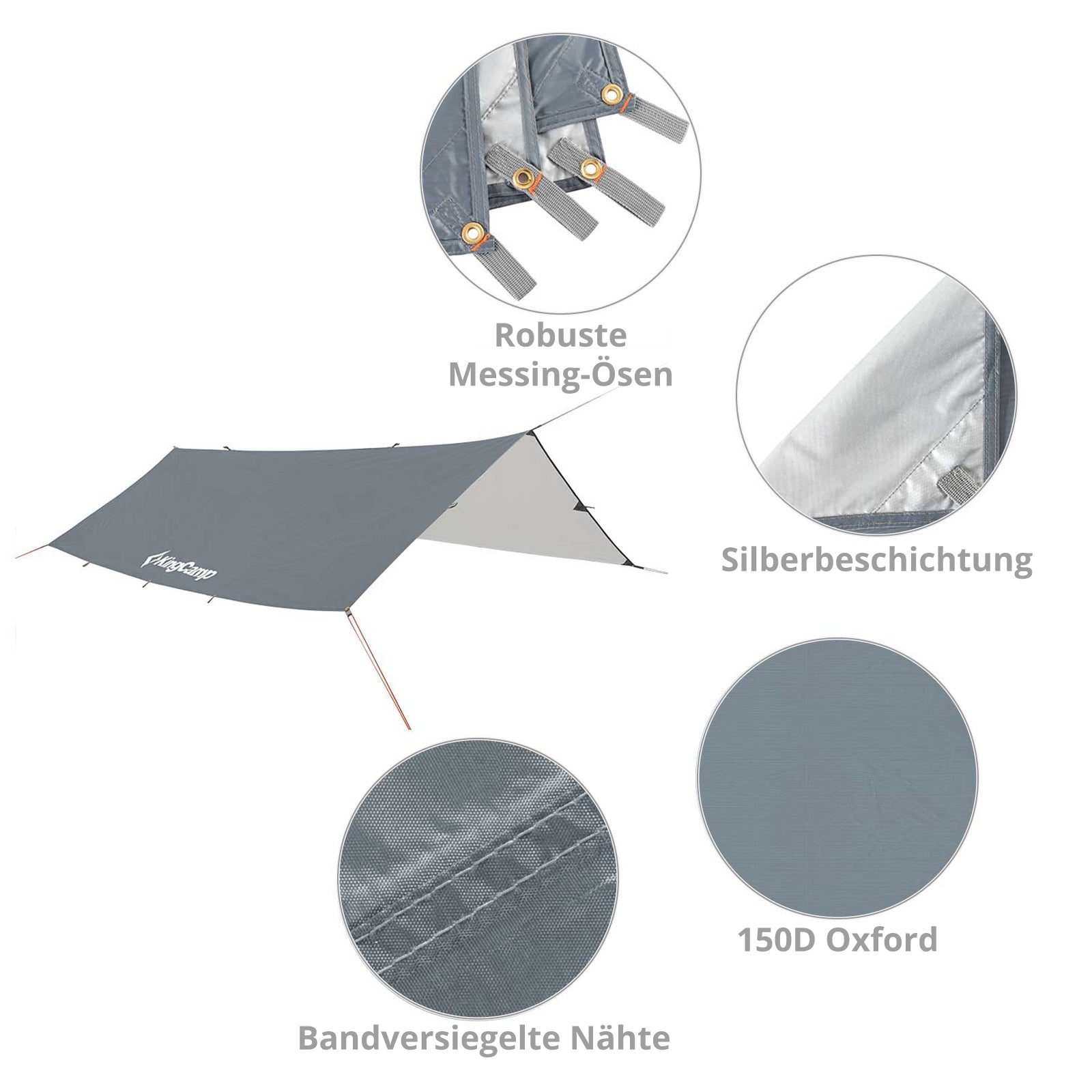 KINGCAMP Camping Tarp Bowman Sonnensegel Bus Zelt Wind Schutz Plane Dach UV 50+