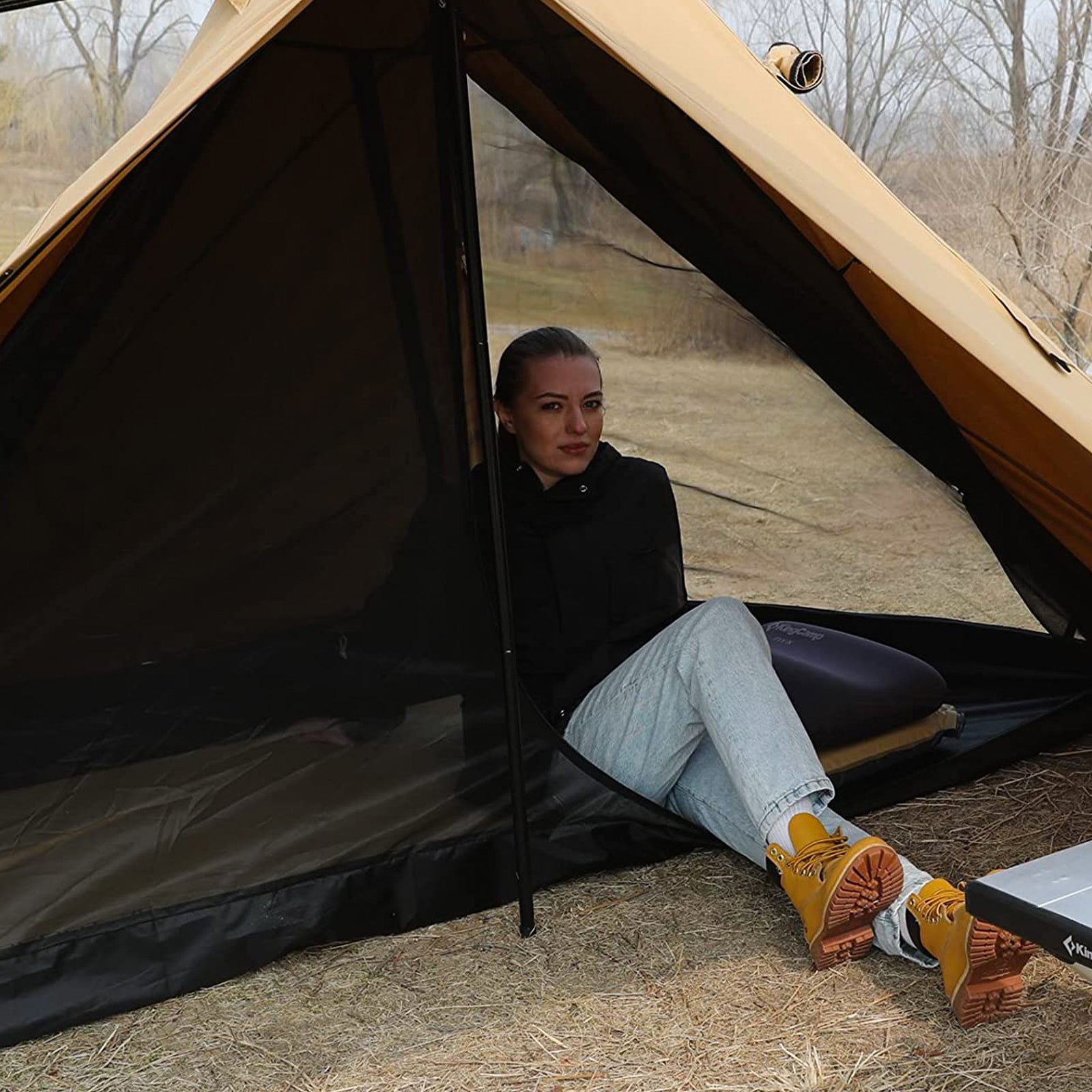 KINGCAMP Tipi Torino Tente de randonnée pour 2 personnes Tippi Camping Coton
