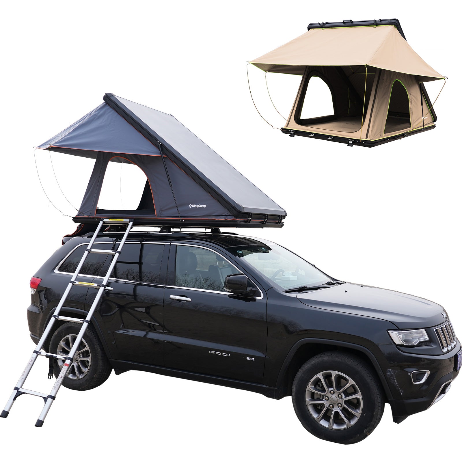 KINGCAMP Car Roof Tent Northway 2 Person Hard Shell Roof Tent Automatic Box