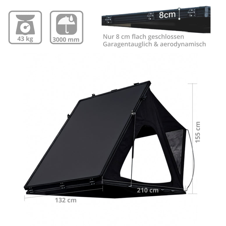 KINGCAMP Auto Dachzelt Open Road LW 2 Personen Hartschale Automatik Dach Zelt