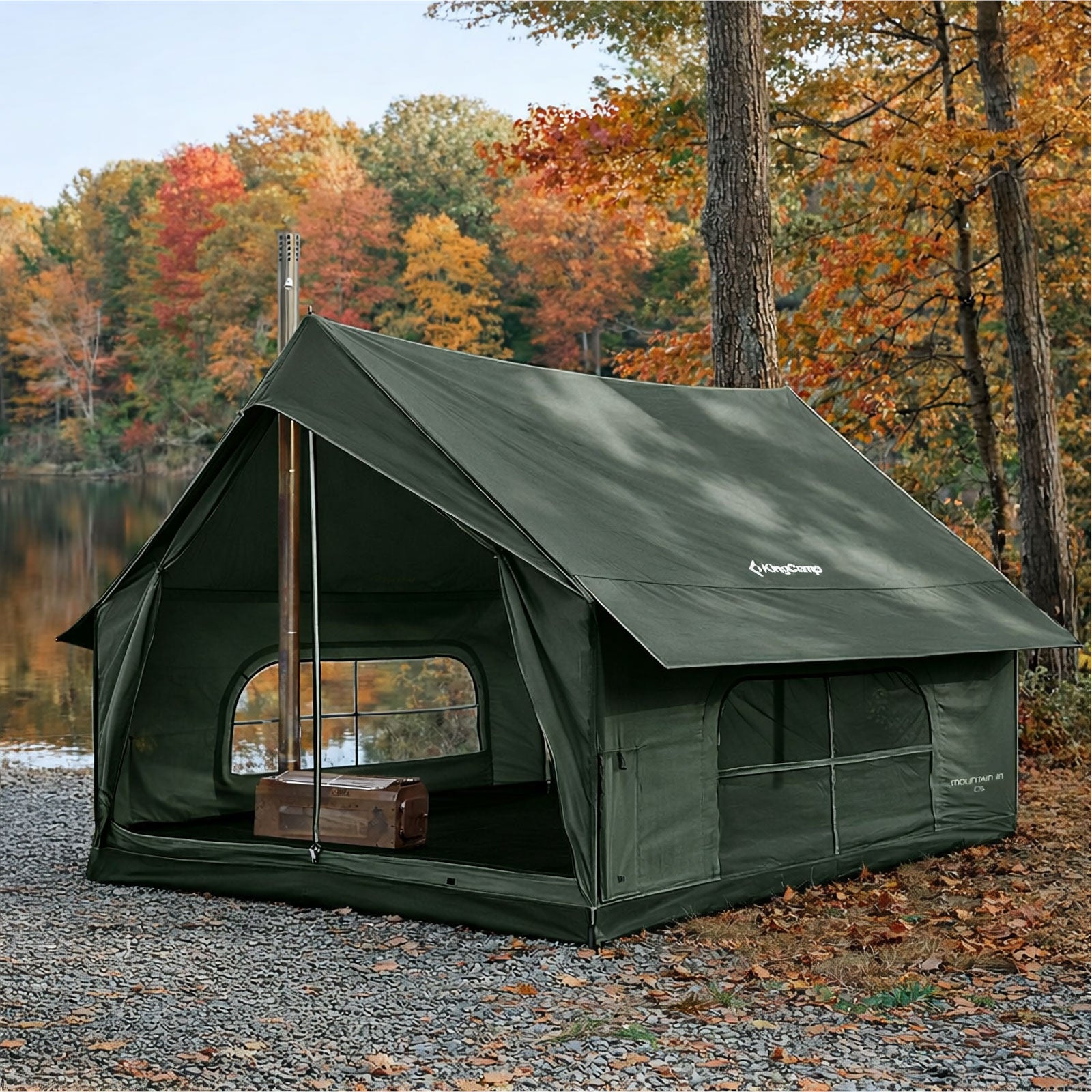 KINGCAMP Hauszelt Pinehouse III Familienzelt 5 Personen Campingzelt Baumwolle