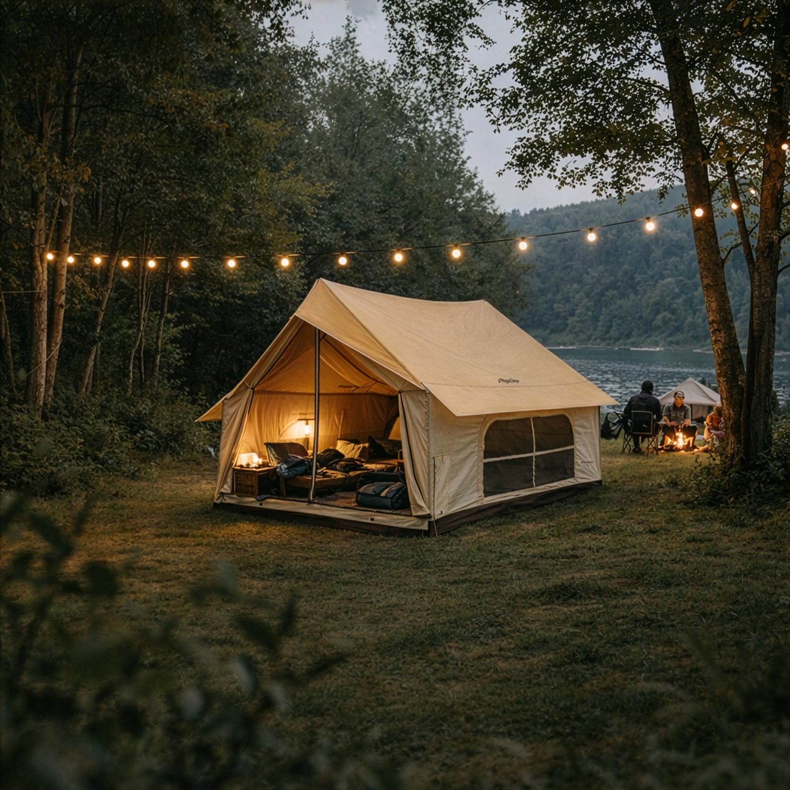 KINGCAMP Hauszelt Pinehouse III Familienzelt 5 Personen Campingzelt Baumwolle