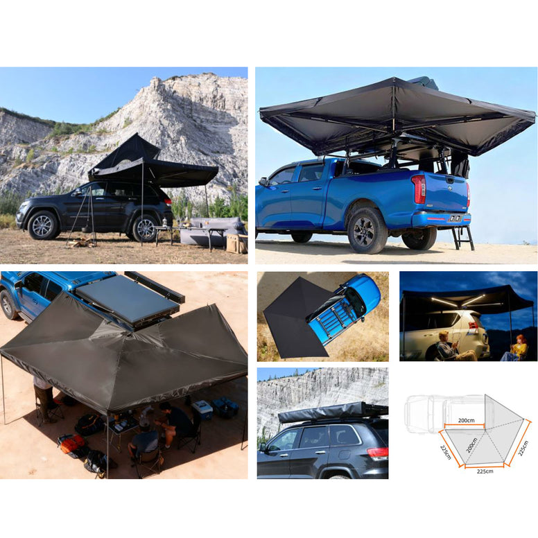 KINGCAMP Gepäckträger Markise Rooftop Awning 270 Outdoor Tarp Bus Dach Alu UPF50