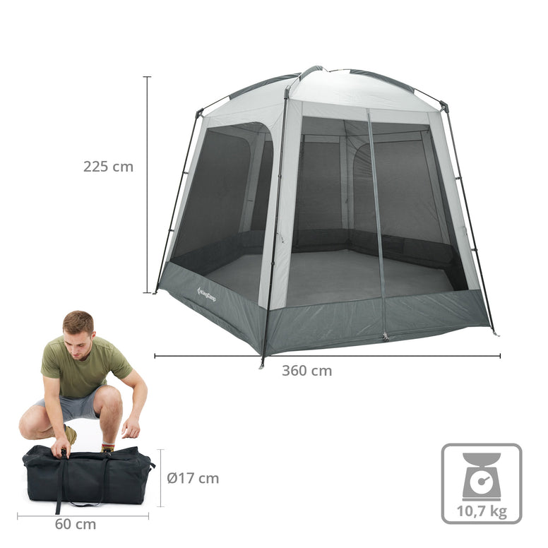 KINGCAMP Camping Pavillon Cairo Festival Garten Party Küchen Zelt UPF50+ Schutz