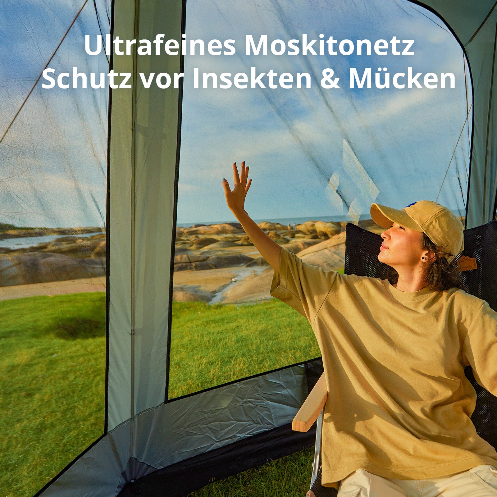 KINGCAMP Camping Pavillon Cairo Festival Garten Party Küchen Zelt UPF50+ Schutz