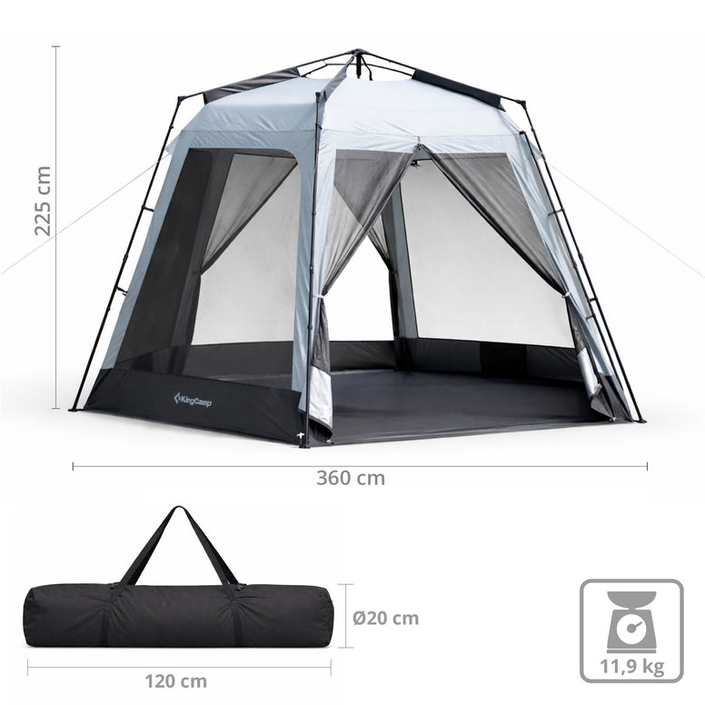 KINGCAMP Automatik Pavillon Cairo Q Camping Quick Up Festival Garten Zelt UPF50+