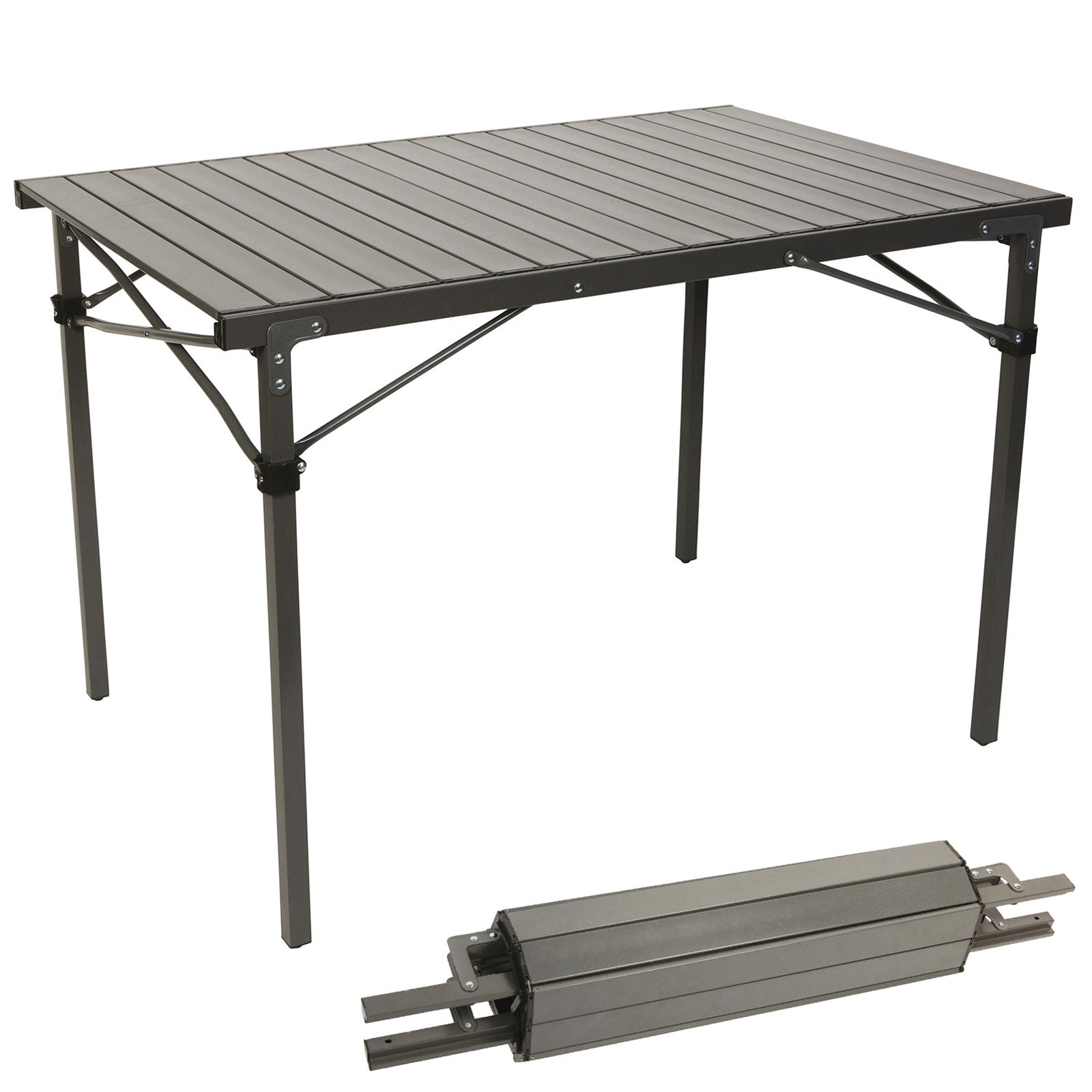 BO-CAMP Campingtisch Camping Rolltisch Klapptisch Garten Falttisch Alu 105x70 cm