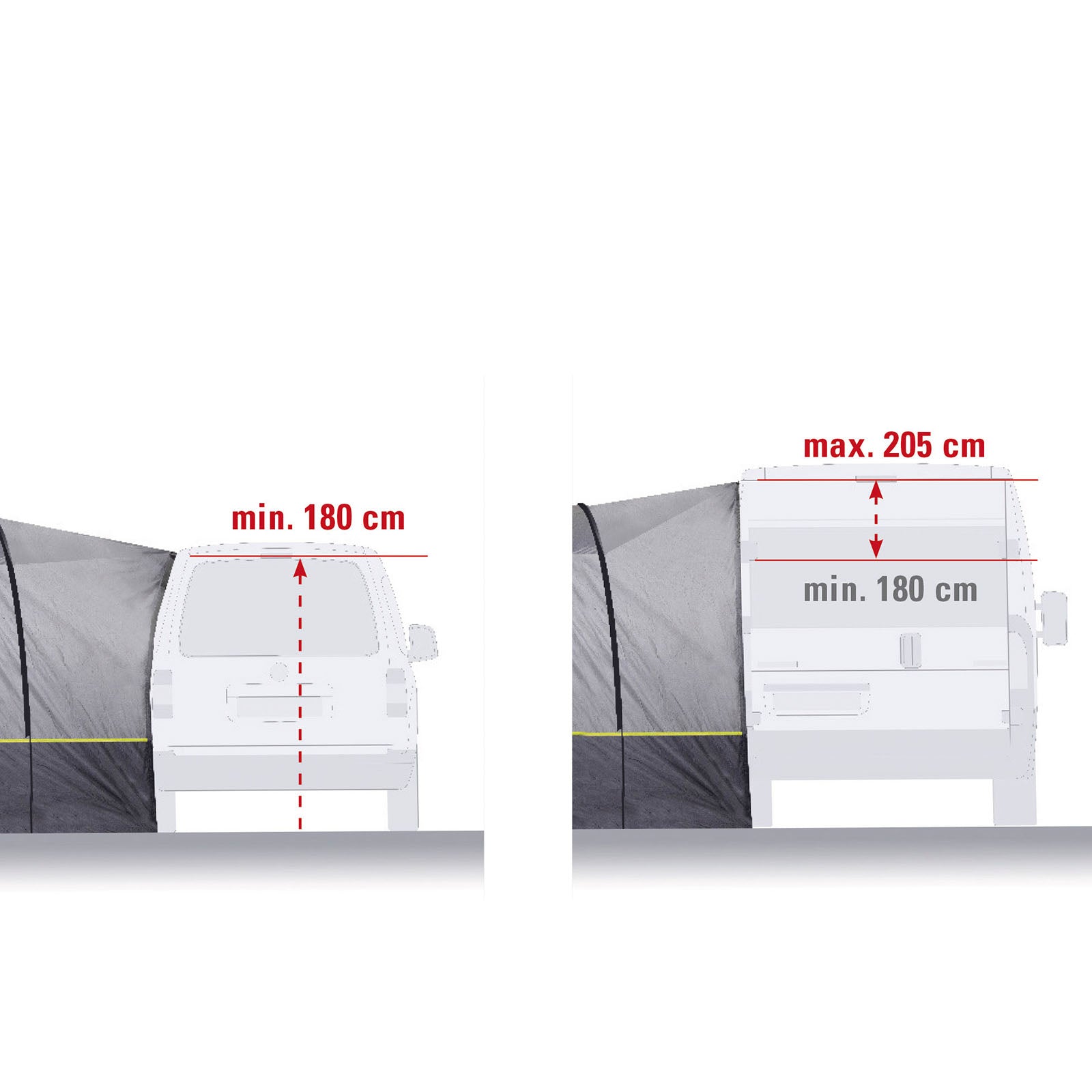 Auvent de bus HIGH PEAK Trento 2.0 Tente de bus Van SUV Tente de camping Auvent de voyage en bus