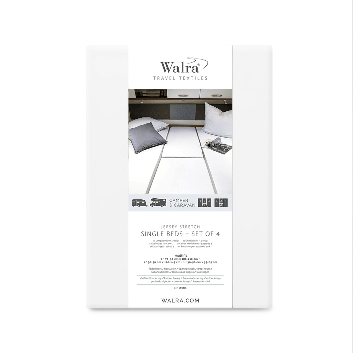WALRA Spannbettlaken Set Jersey Multifit Heck Bett 4 Teilig OEKOTEX Baumwolle