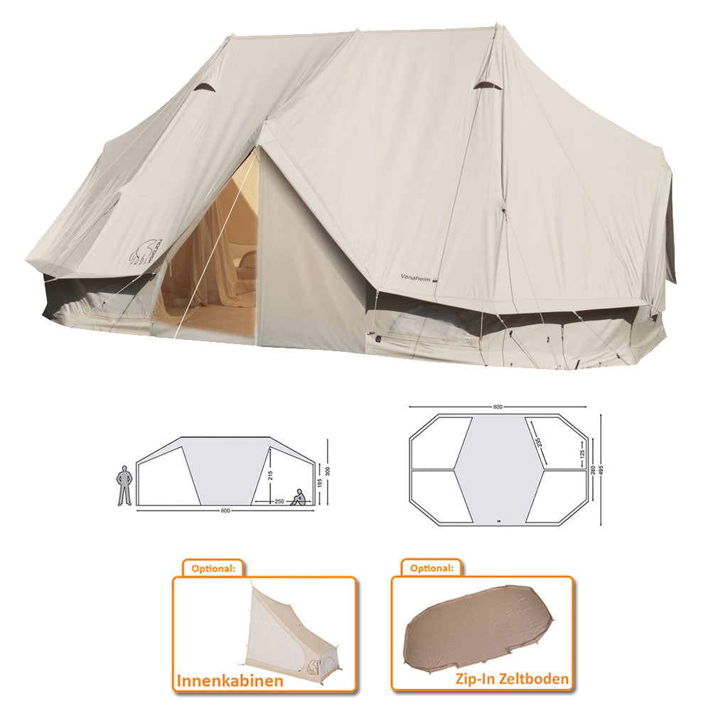 NORDISK Vanaheim 40 ridge tent 6-20 people family tent camping tent cotton