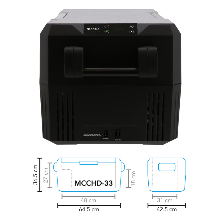 MESTIC Compressor Cooler MCCHD-33 L Car Freezer Box Camping AC/DC 12/24V 230V
