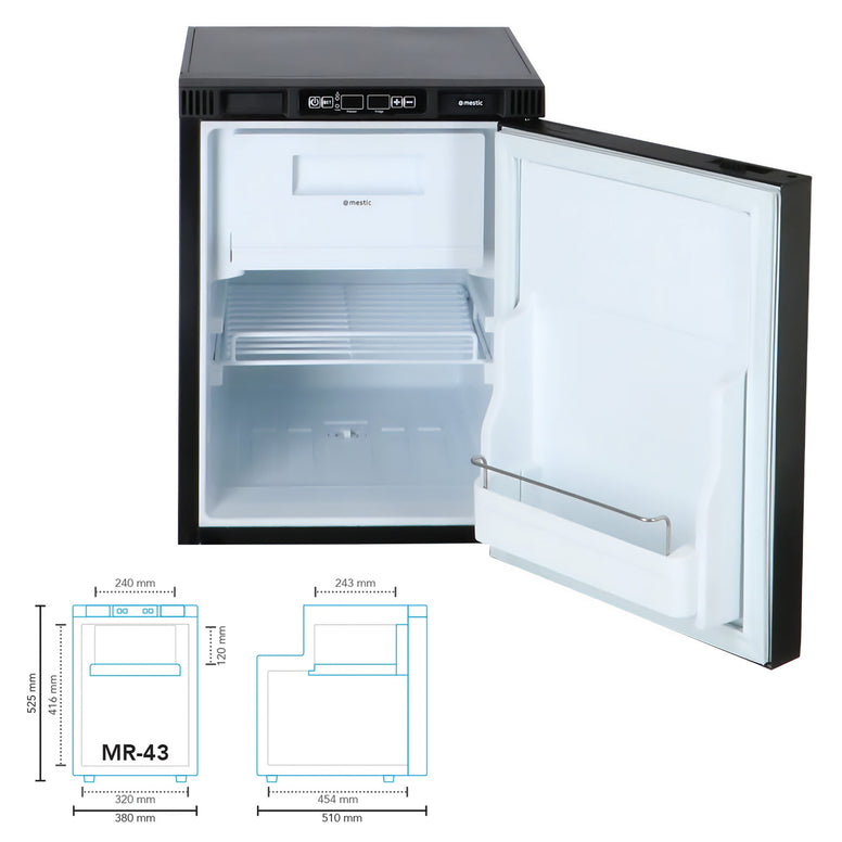 MESTIC Kompressor Kühlschrank MR-43 Wohnwagen Caravan Einbaukühlschrank Camping