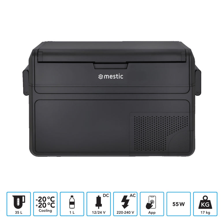 MESTIC Kompressor Kühlbox MCCM-35 L Auto Tiefkühl Box Camping AC/DC 12/24V 230V