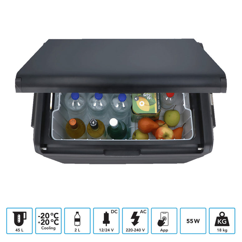 MESTIC Kompressor Kühlbox MCCM-45 L Auto Tiefkühl Box Camping AC/DC 12/24V 230V