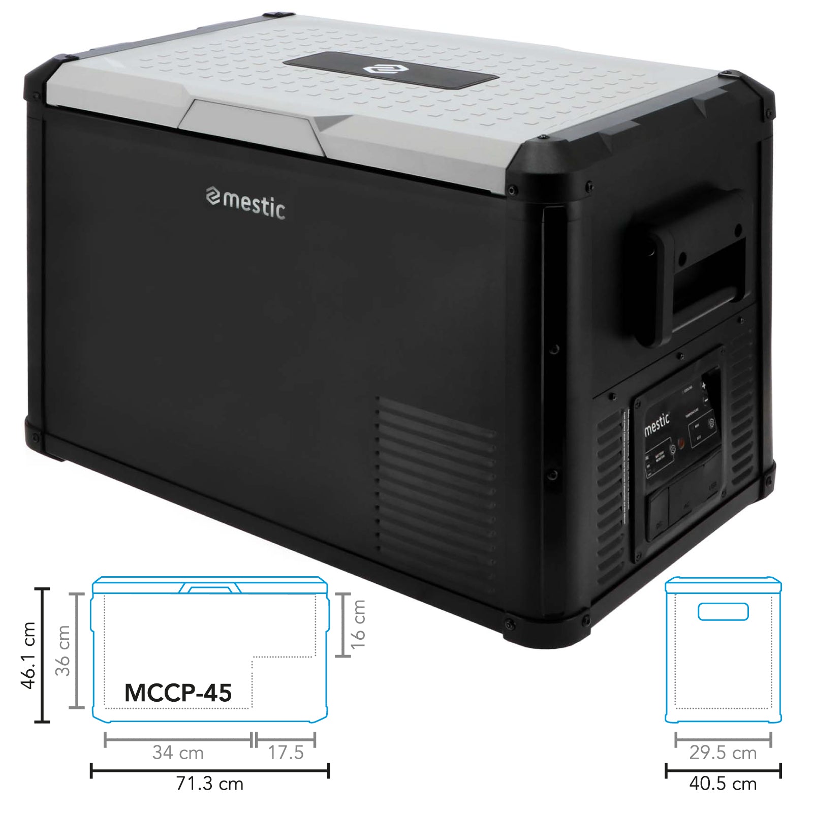 MESTIC compressor cool box MCCP-45 L car freezer camping 12/24V AC/DC 100-240V