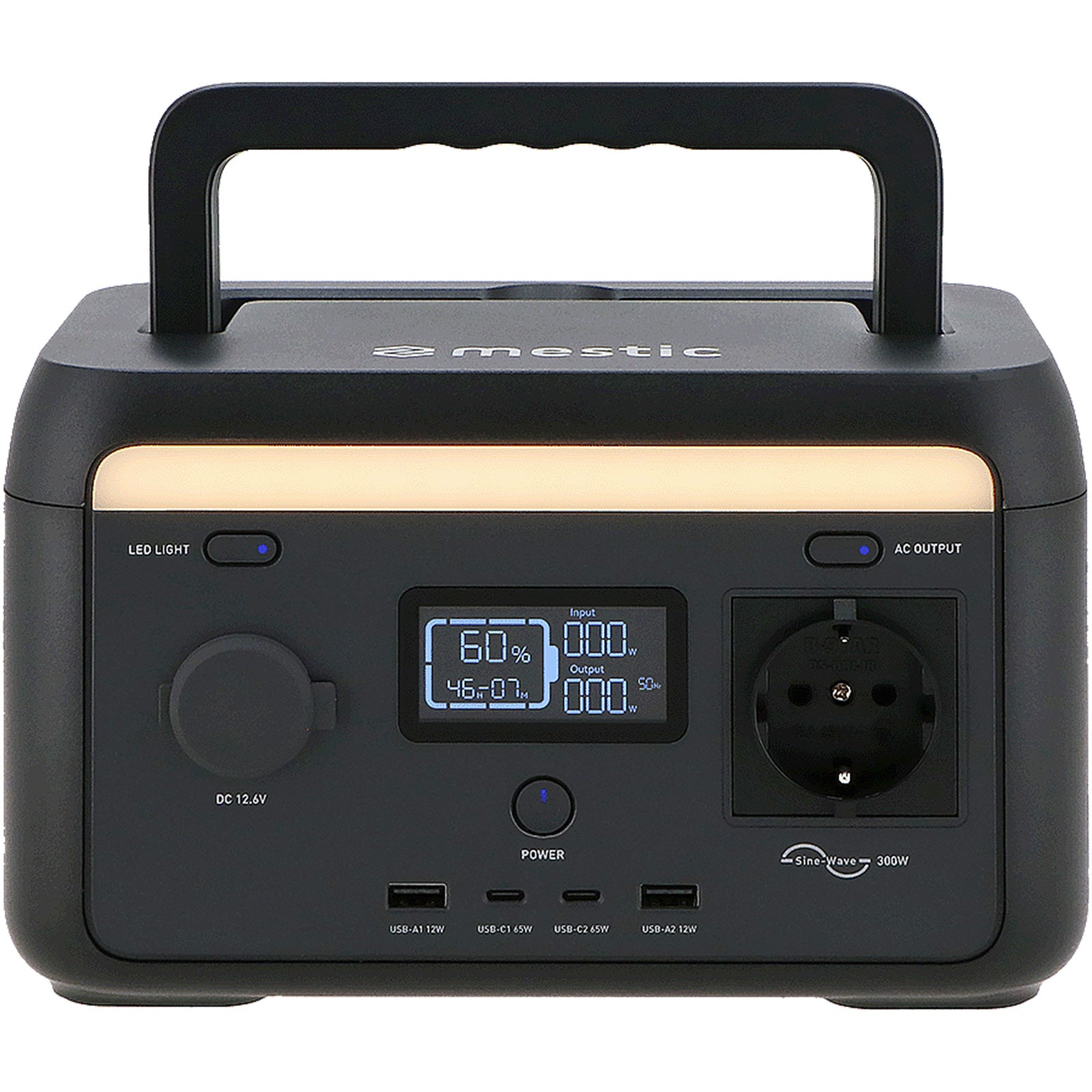 MESTIC Portable Power Station MPS-300 Camping Solar Generator LiFePO4 300W 204Wh