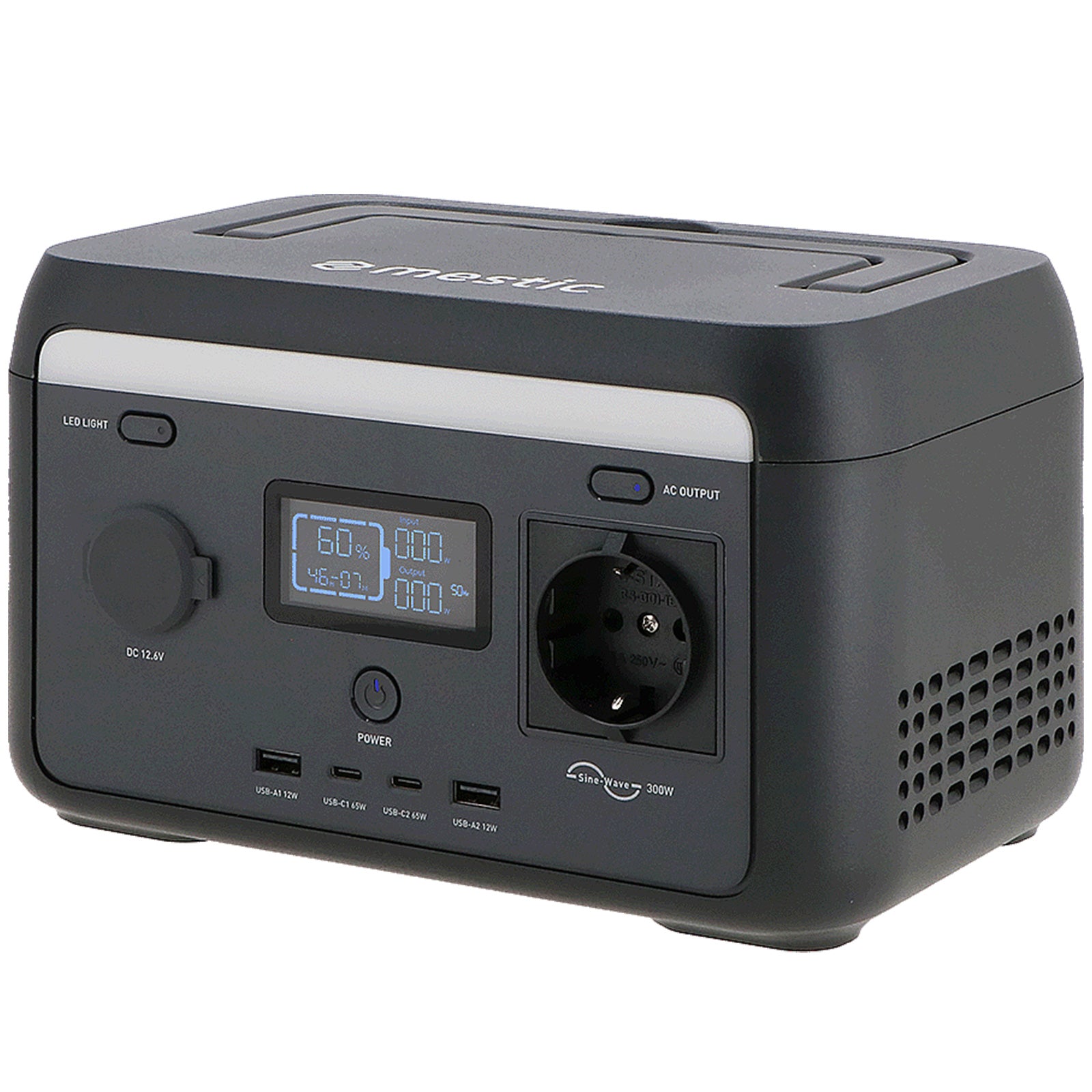 MESTIC Portable Power Station MPS-300 Camping Solar Generator LiFePO4 300W 204Wh