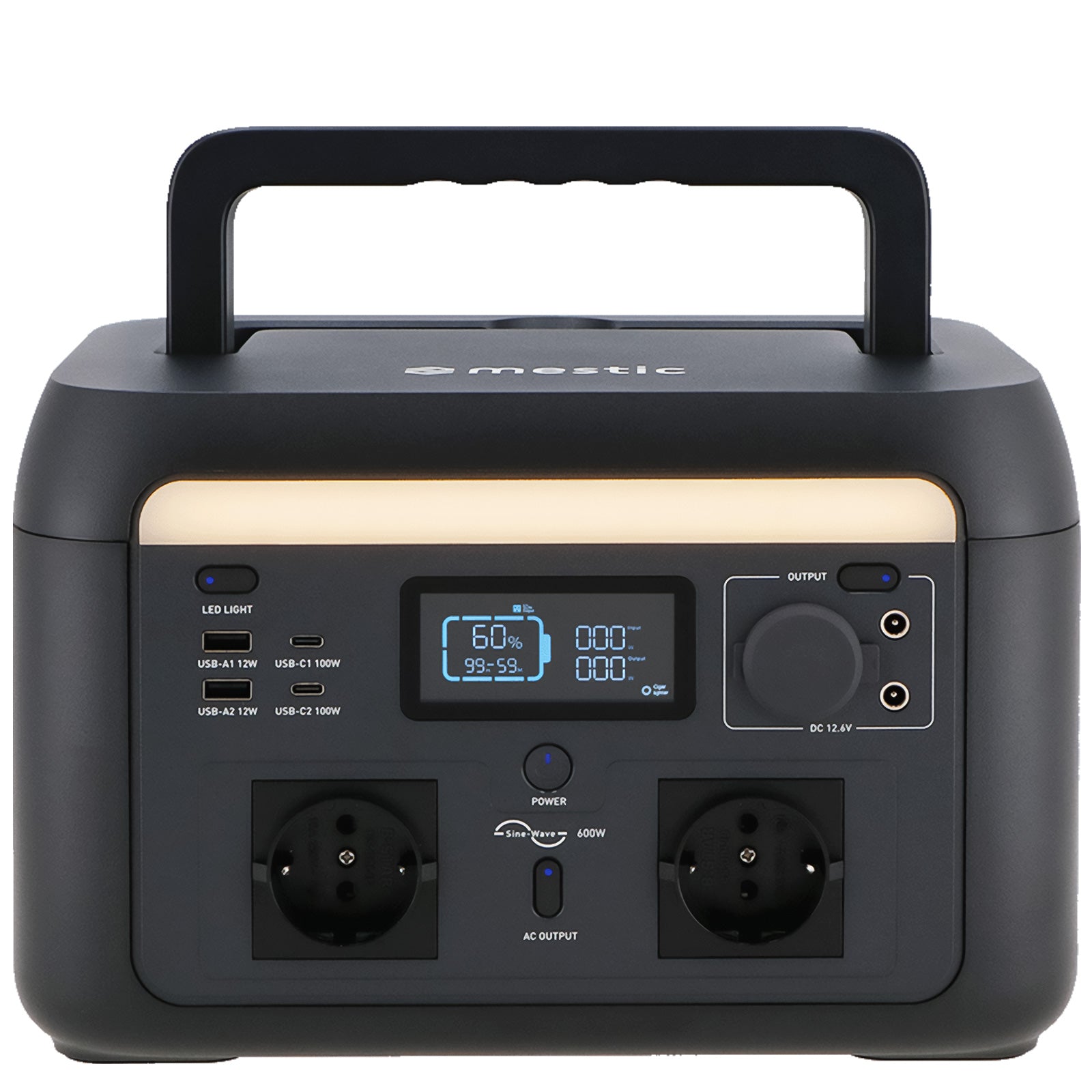 MESTIC Portable Power Station MPS-600 Camping Solar Generator LiFePO4 600W 512Wh