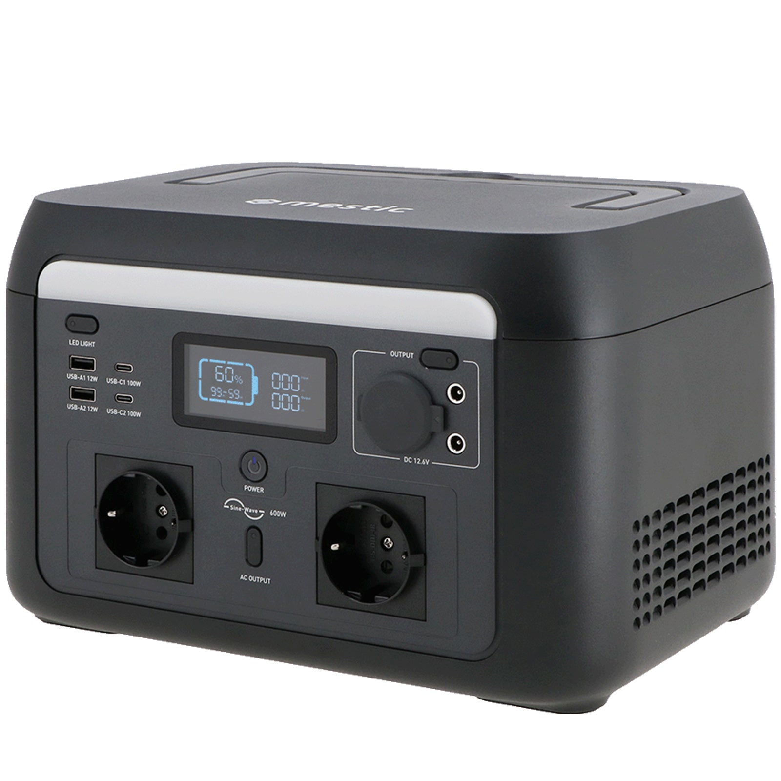 MESTIC Portable Power Station MPS-600 Camping Solar Generator LiFePO4 600W 512Wh