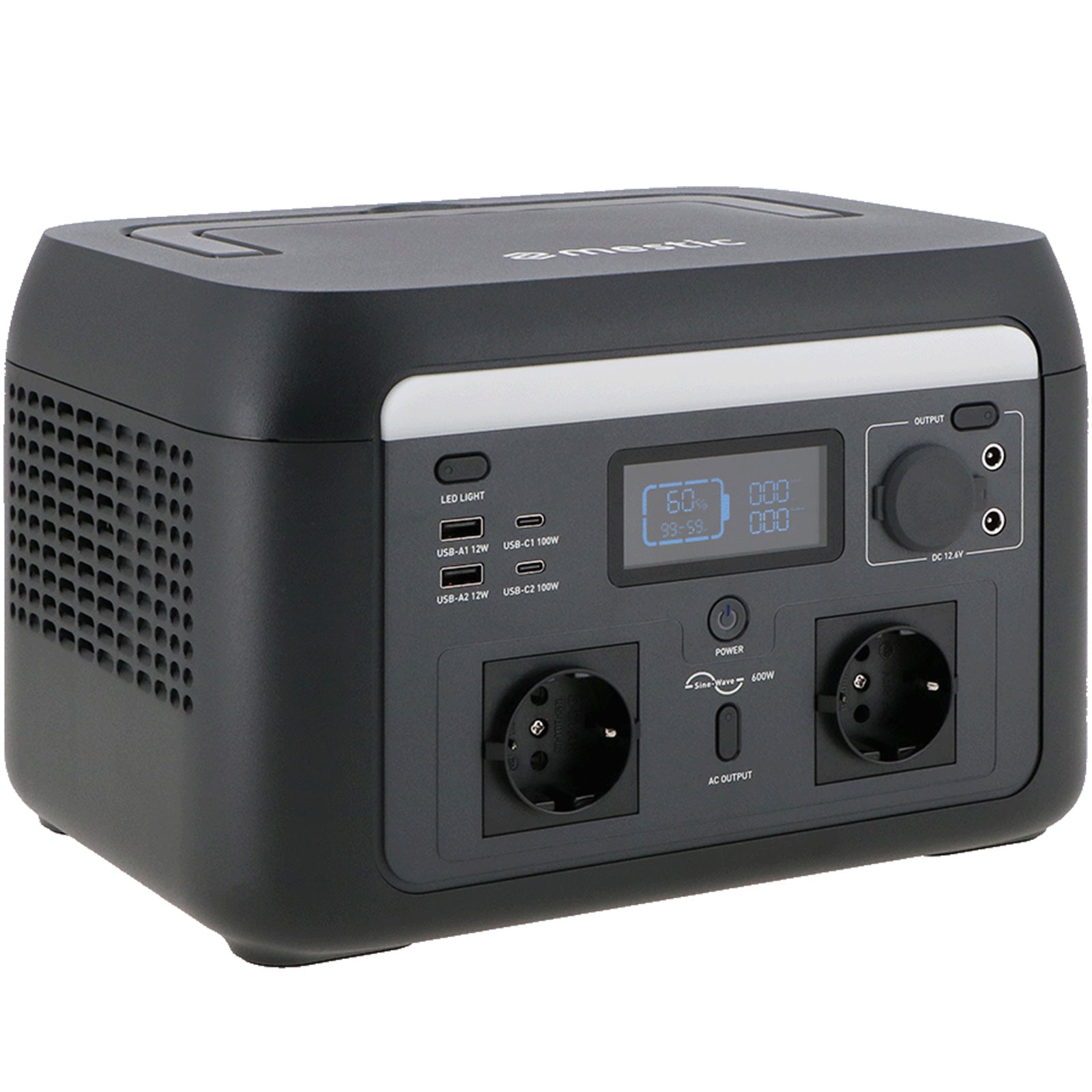 MESTIC Tragbare Powerstation MPS-600 Camping Solar Generator LiFePO4 600W 512Wh