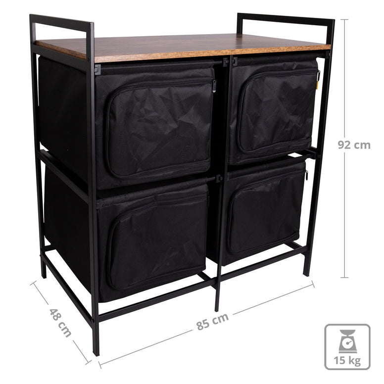 BO-CAMP Industrial Camping Küche Lawton Falt Schrank Schubladen Tisch Holz Stahl