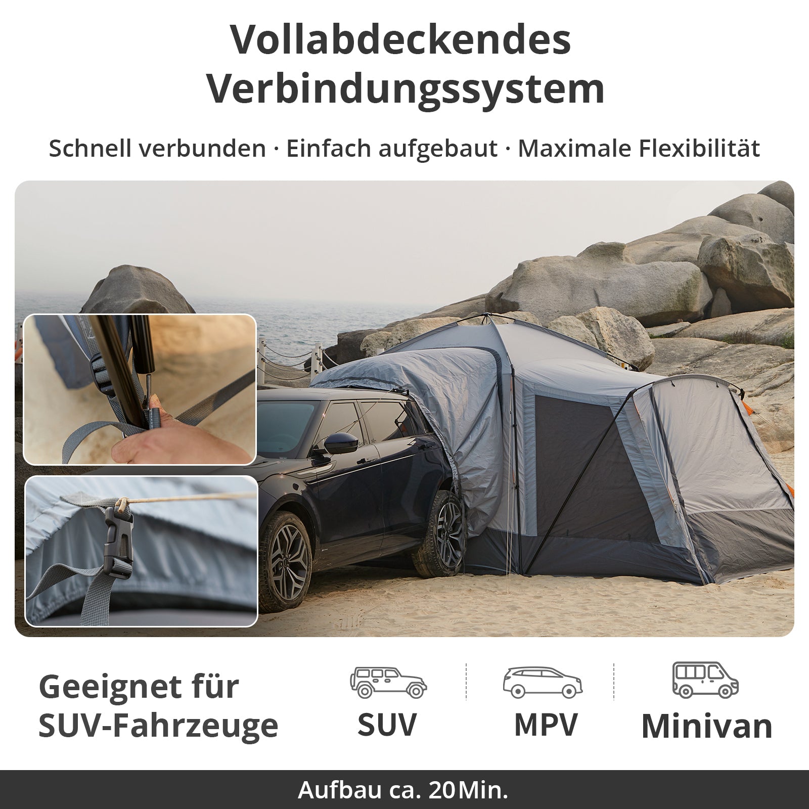 KINGCAMP Heckzelt Meadows Bus Vorzelt SUV Van Zelt Familienzelt Campingzelt