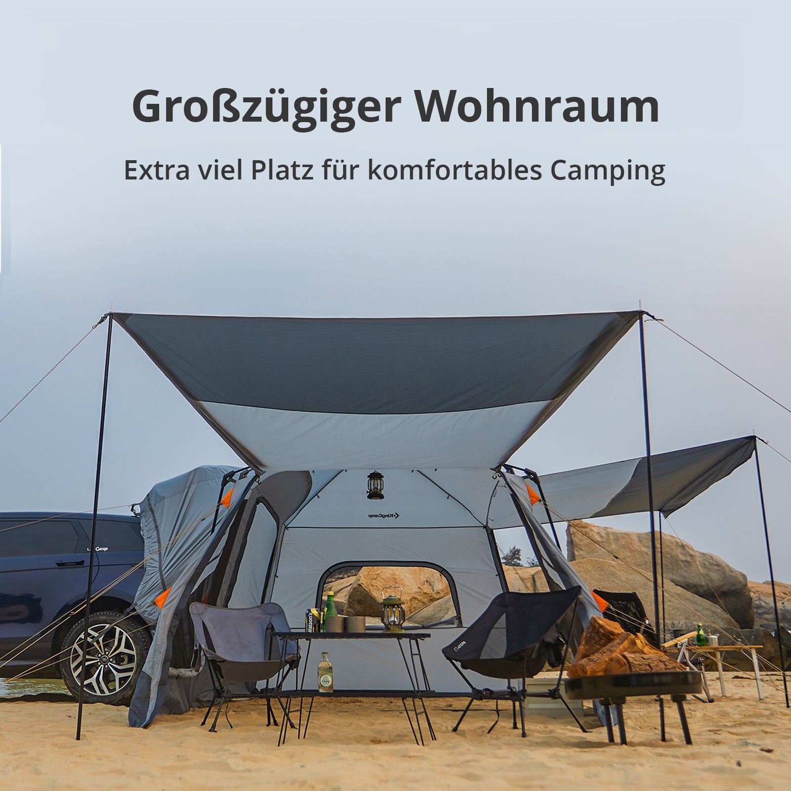 KINGCAMP Heckzelt Meadows Bus Vorzelt SUV Van Zelt Familienzelt Campingzelt