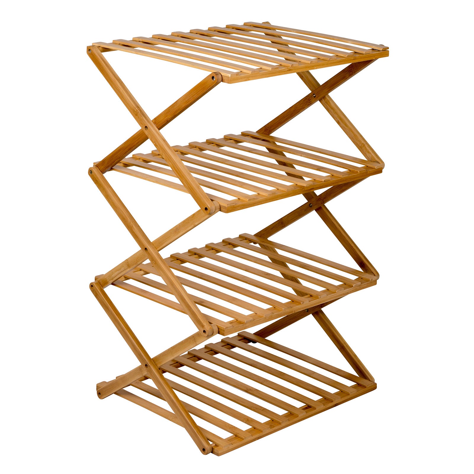 BO-CAMP Camping Shelf Fitzroy - Folding Cabinet Folding Shelf Furniture Bamboo Wood Foldable
