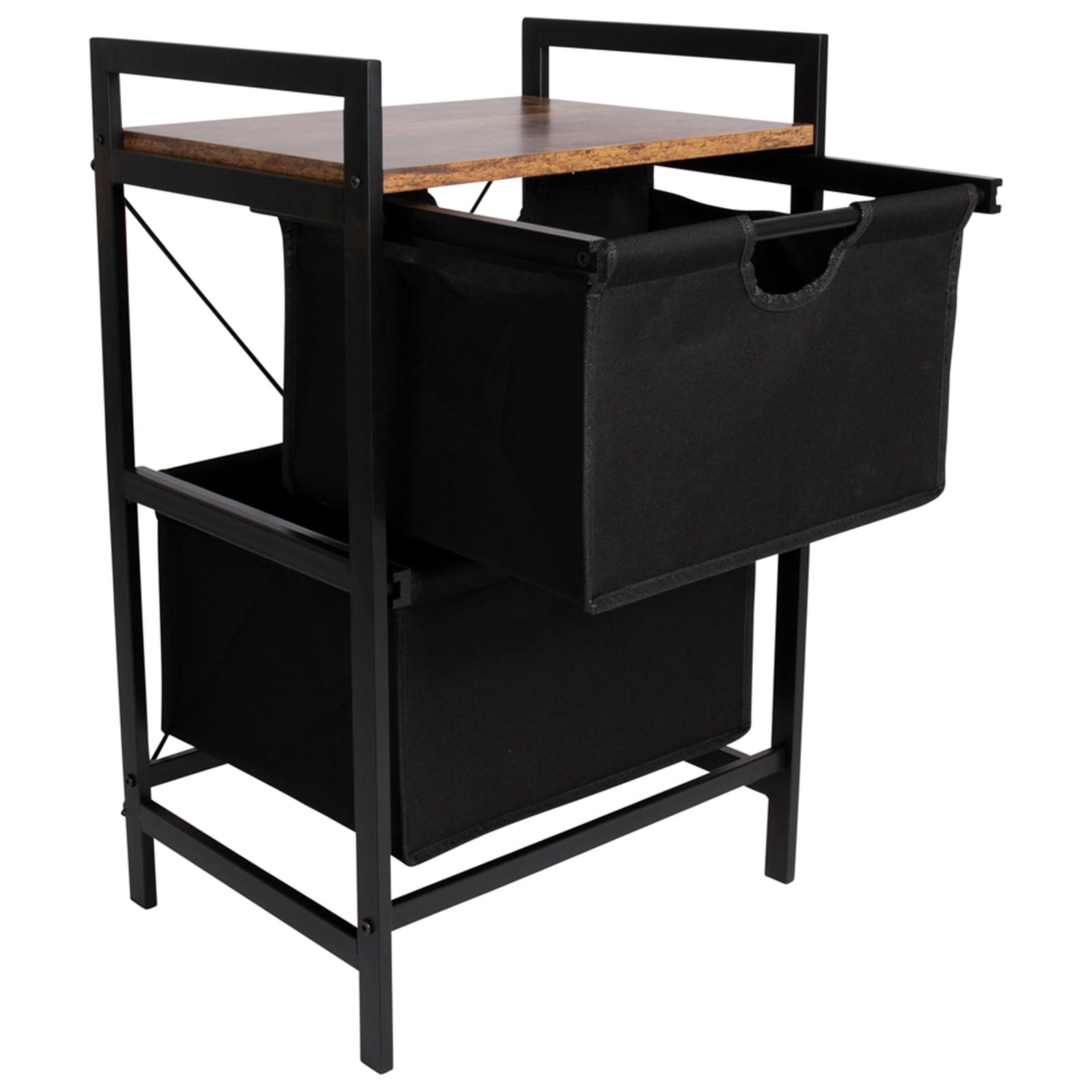 BO-CAMP Industrial Camping Falt Schrank Eldert Stoff Schubladen Tisch Holz Stahl