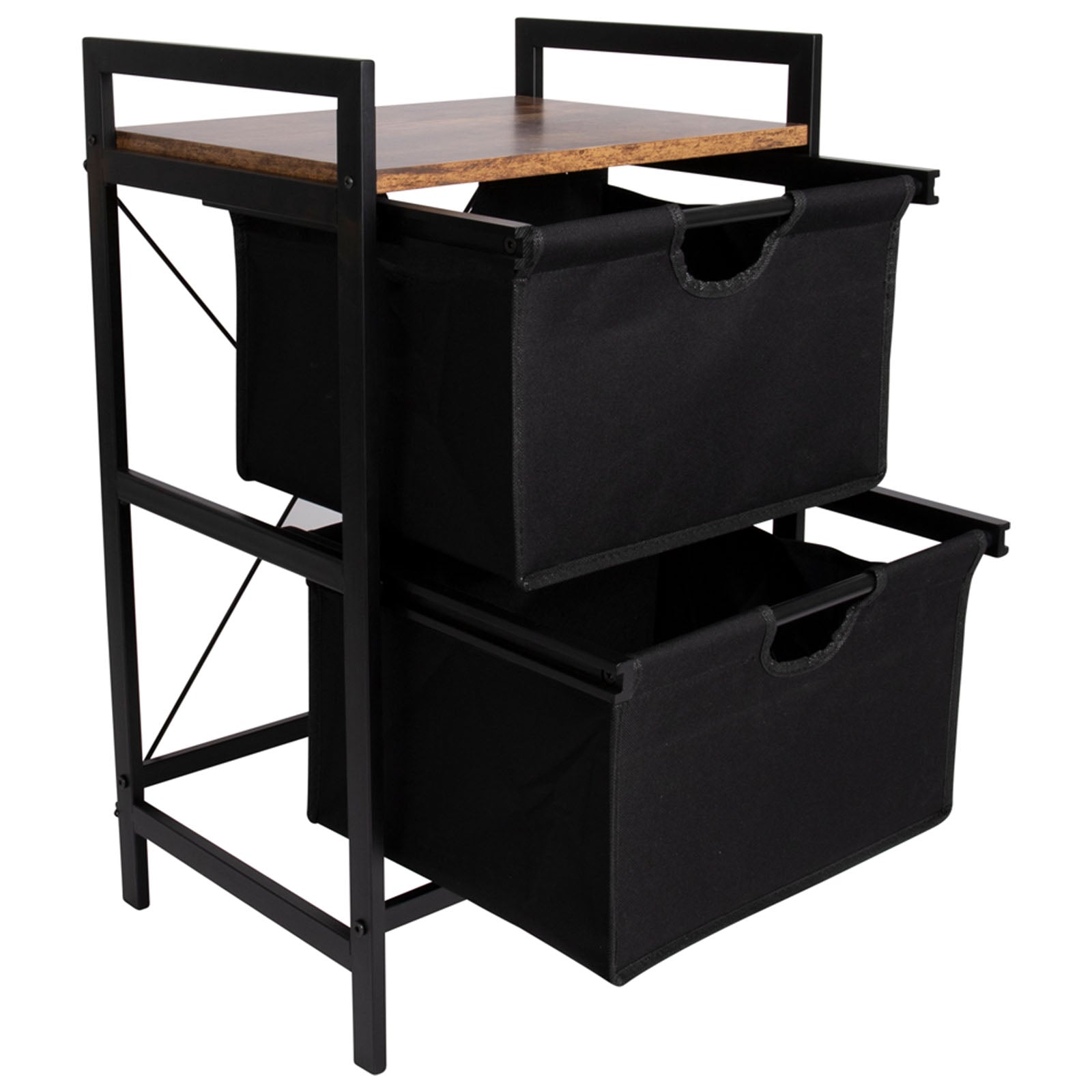 BO-CAMP Industrial Camping Falt Schrank Eldert Stoff Schubladen Tisch Holz Stahl