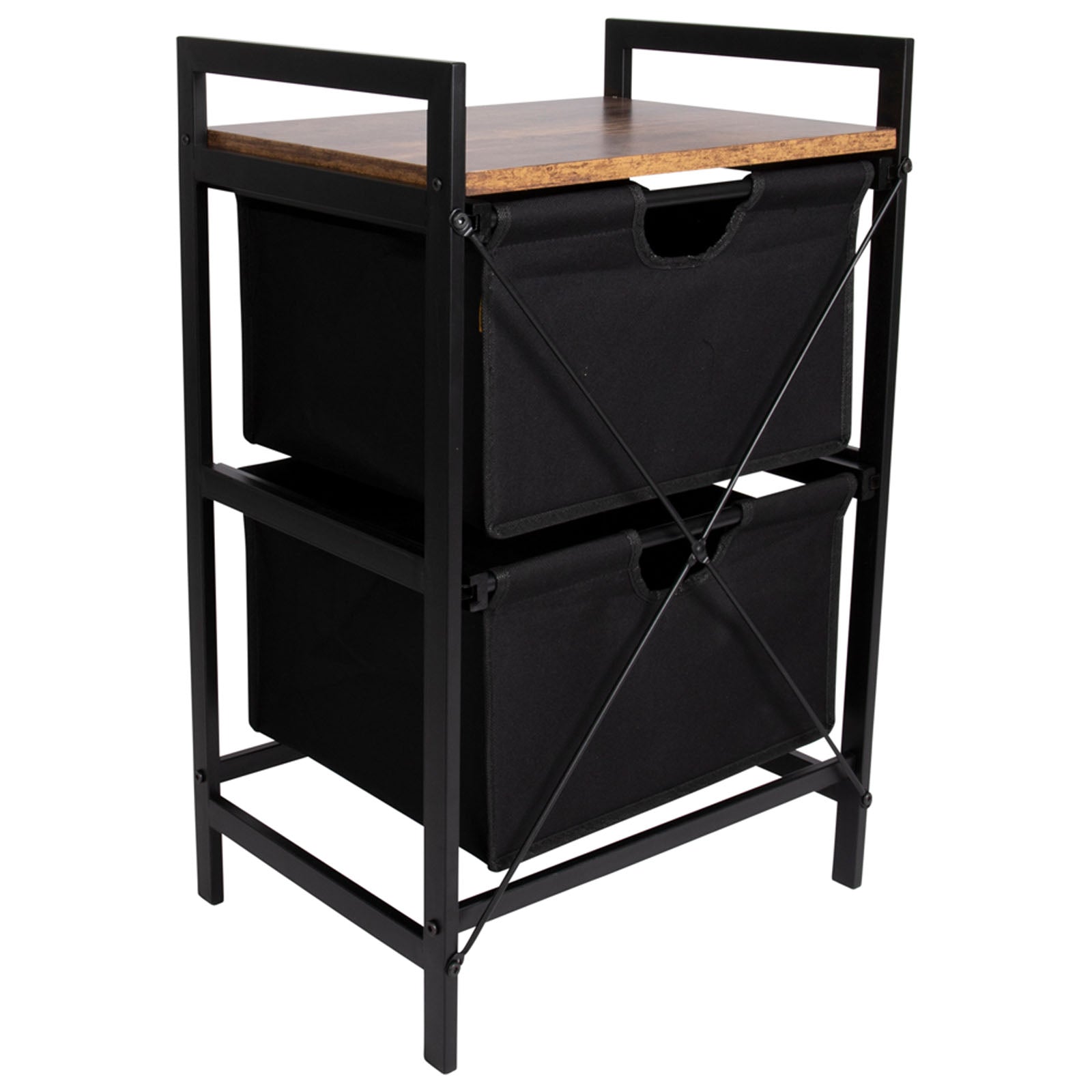 BO-CAMP Industrial Camping Falt Schrank Eldert Stoff Schubladen Tisch Holz Stahl