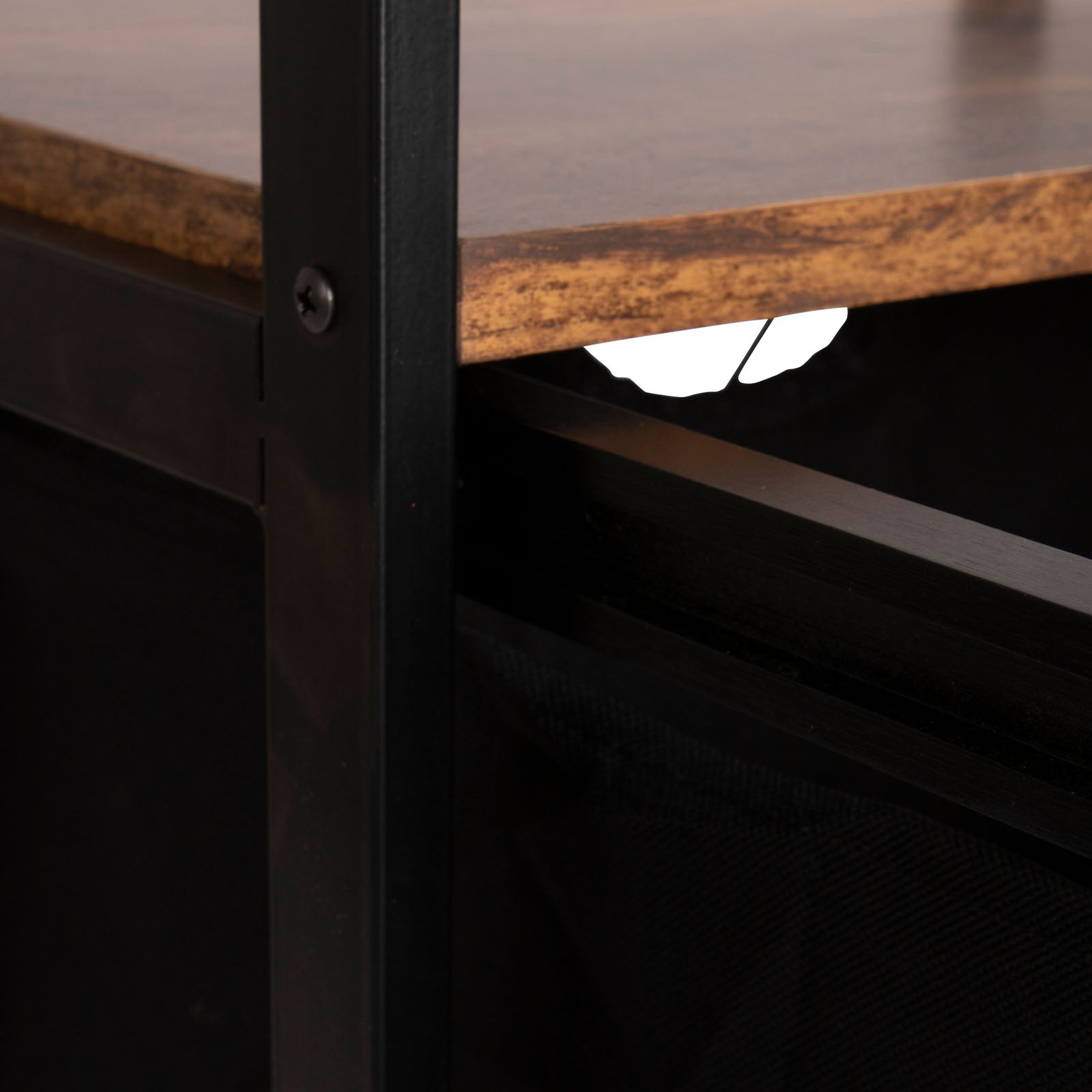 BO-CAMP Industrial Camping Falt Schrank Eldert Stoff Schubladen Tisch Holz Stahl