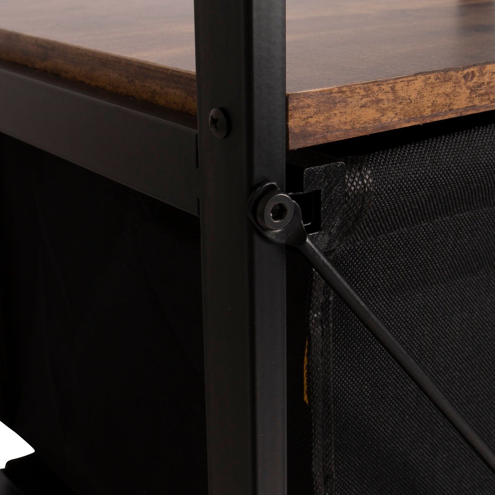 BO-CAMP Industrial Camping Falt Schrank Eldert Stoff Schubladen Tisch Holz Stahl