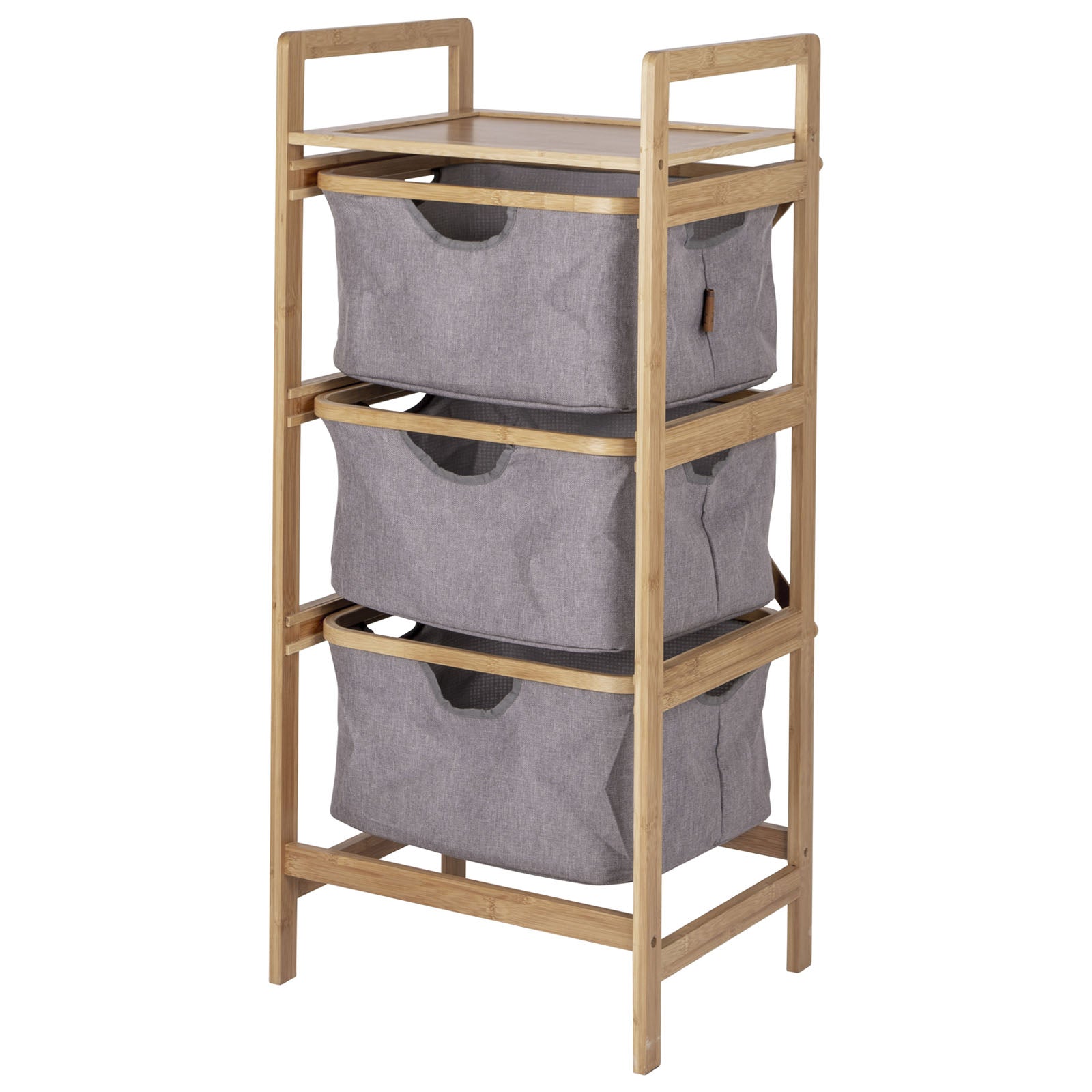 BO-CAMP Folding Wardrobe Selsdon Camping Clothes Shelf Drawers Furniture Bamboo Wood