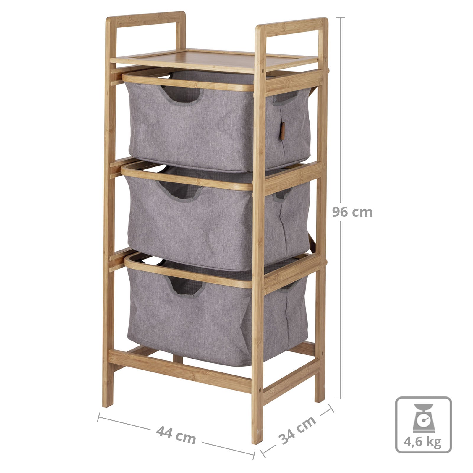 BO-CAMP Folding Wardrobe Selsdon Camping Clothes Shelf Drawers Furniture Bamboo Wood