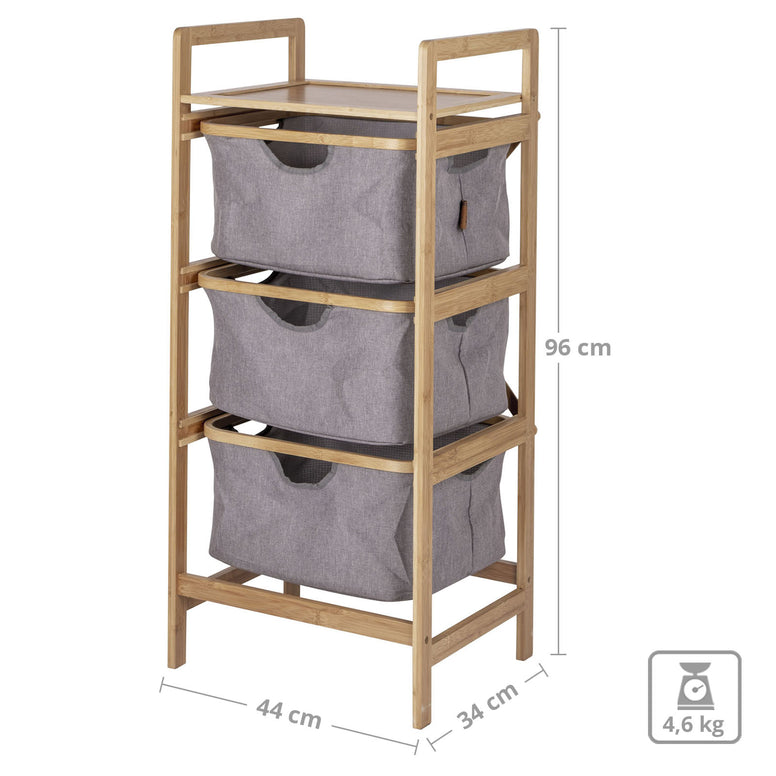 BO-CAMP Falt Schrank Selsdon Camping Kleider Regal Schubladen Möbel Bambus Holz