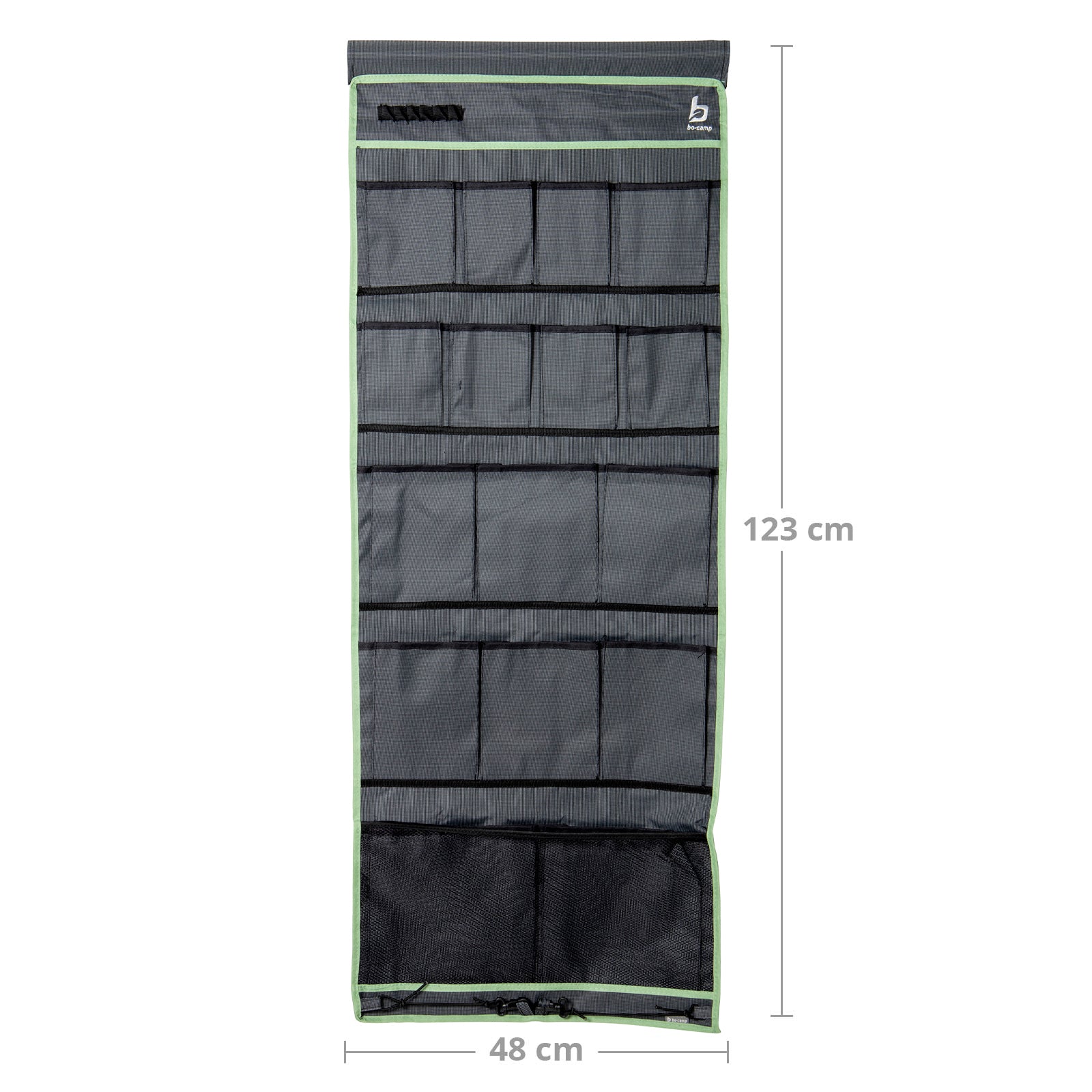 BO-CAMP Hanging Shelf 16 Compartments Tent Organizer Door Shelf Camping Hanging Storage