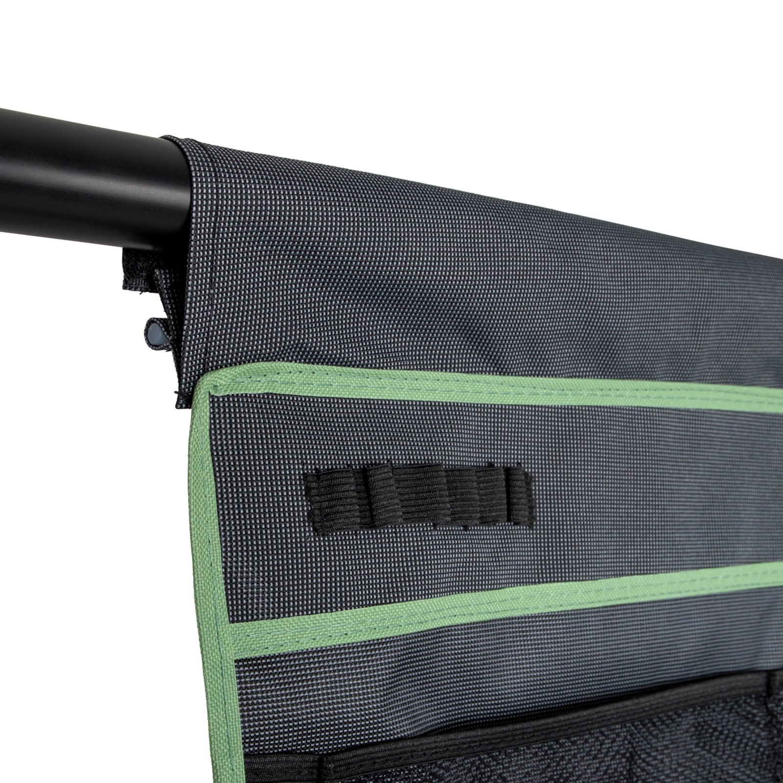 BO-CAMP Hanging Shelf 6 Compartment Organizer In Front of Tent Door Shelf Camping Hanging Storage