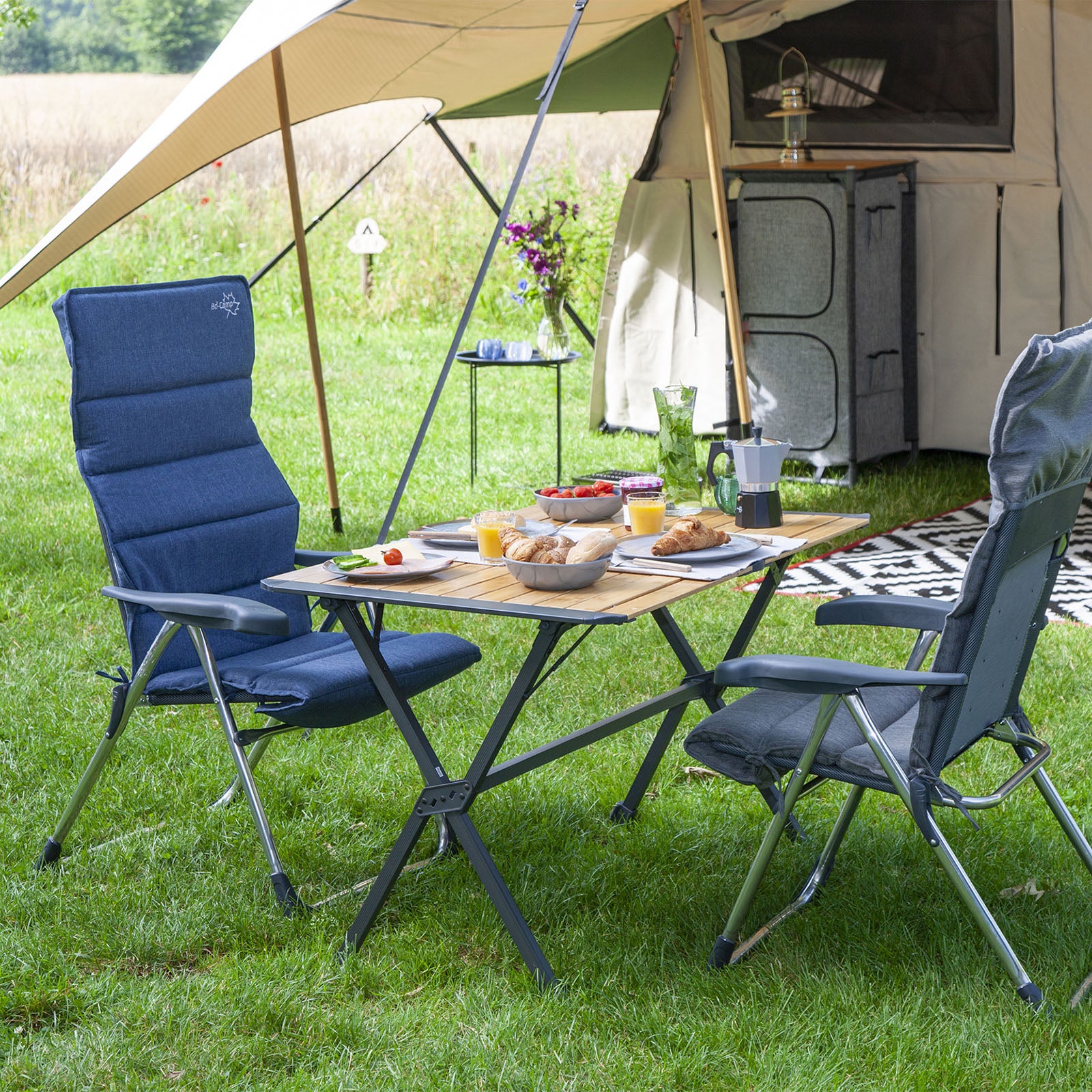 BO-CAMP Folding Chair Cushion Seat Pad High Back Camping Chair Cushion Olefin