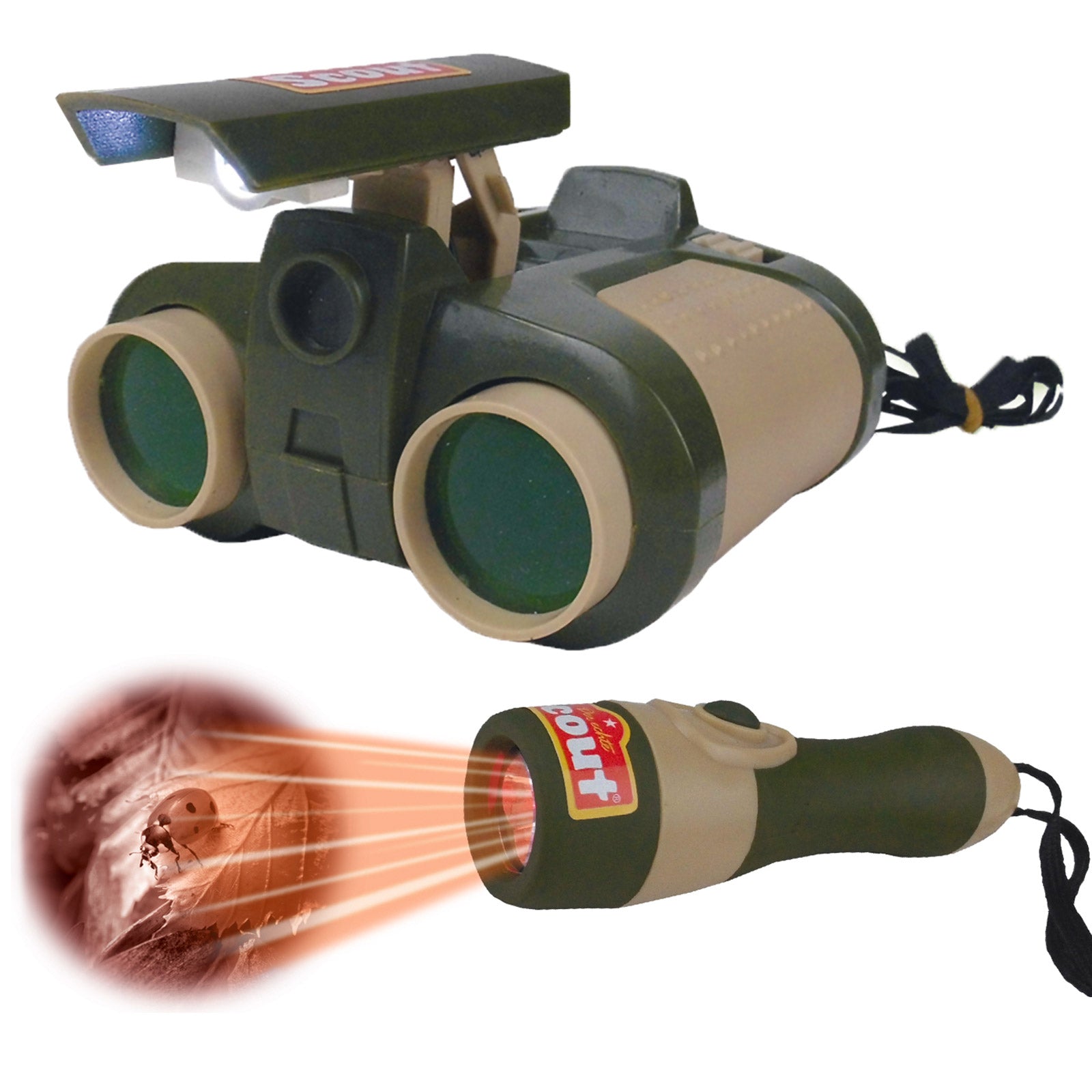 SCOUT Night Vision Set Children's Binoculars + Flashlight - Binoculars Educational Toy