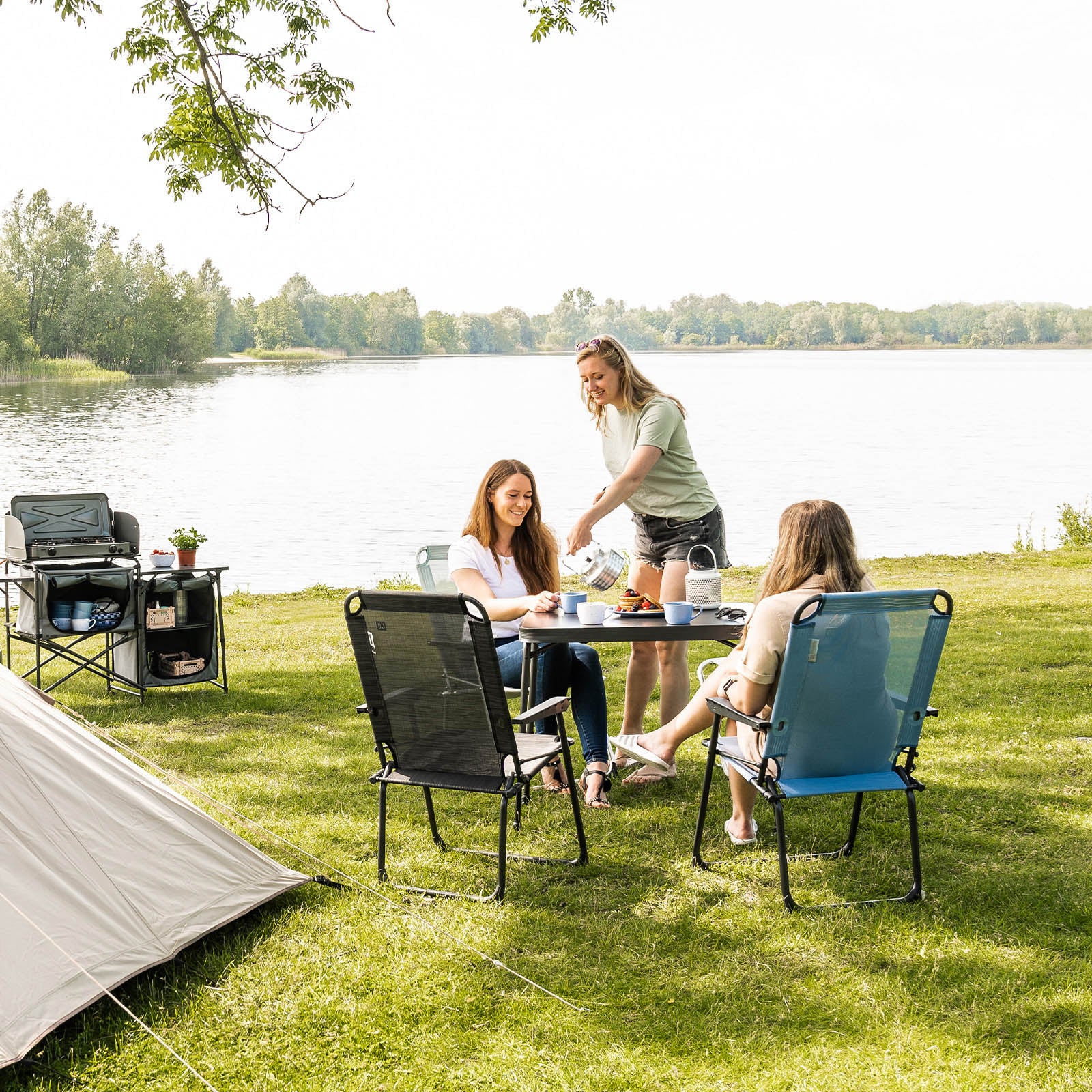 TRAVELLIFE Camping Table Alba 80 Camping Folding Table Folding Table Height Adjustable