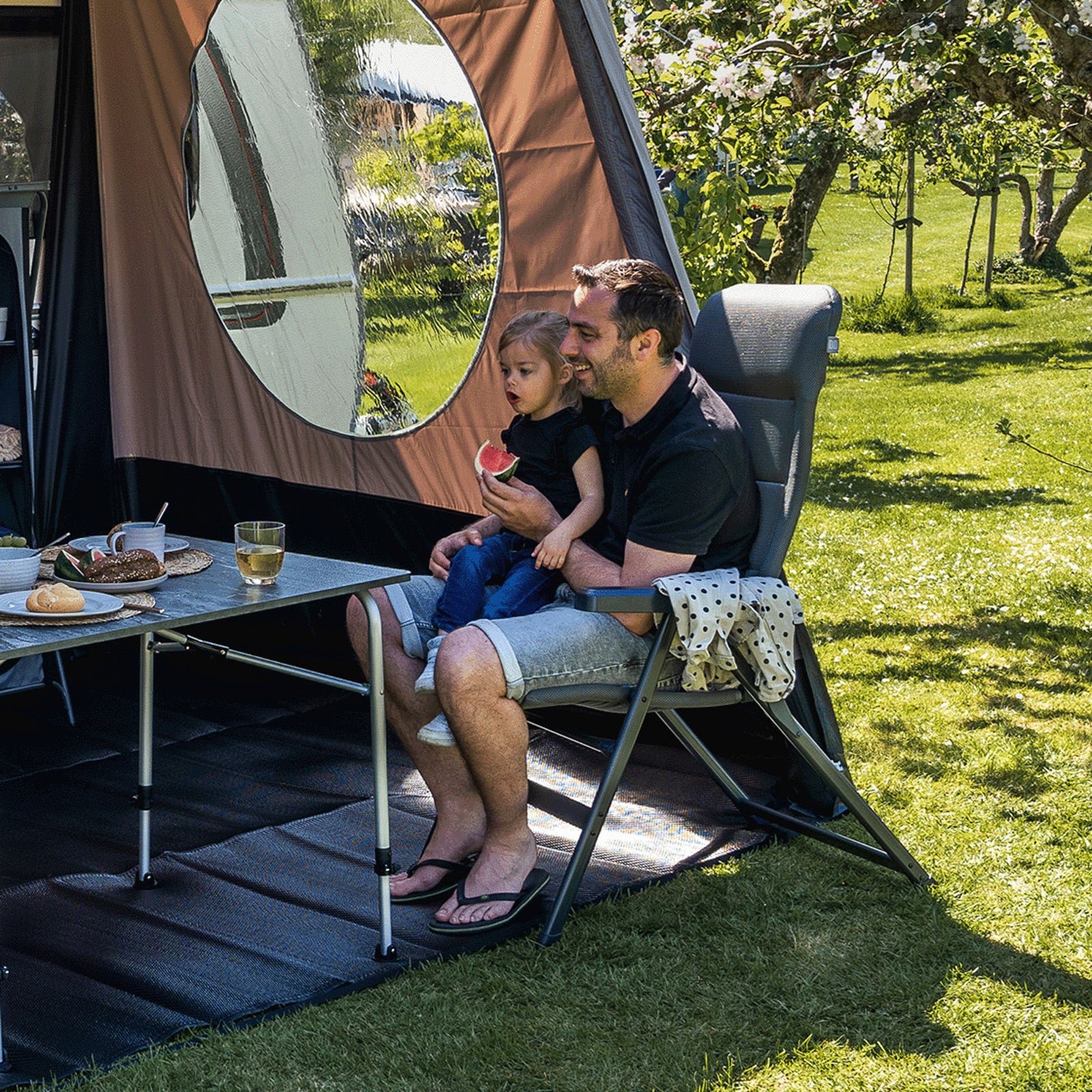 TRAVELLIFE Campingstuhl Barletta Comfort L Camping Faltstuhl Verstellbar Alu