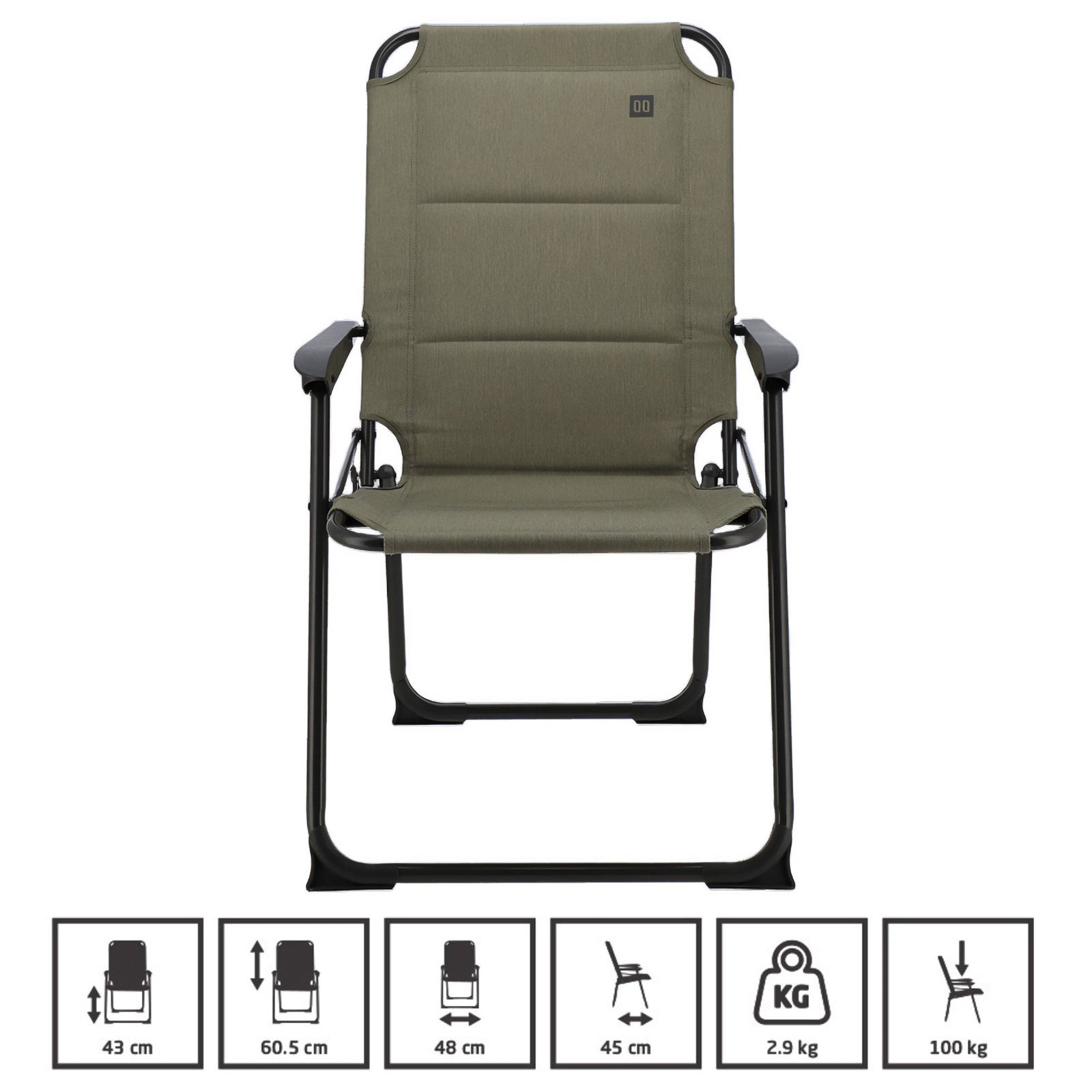 TRAVELLIFE Campingstuhl Lago Compact Camping Faltstuhl Klappstuhl Alu 2,9 kg