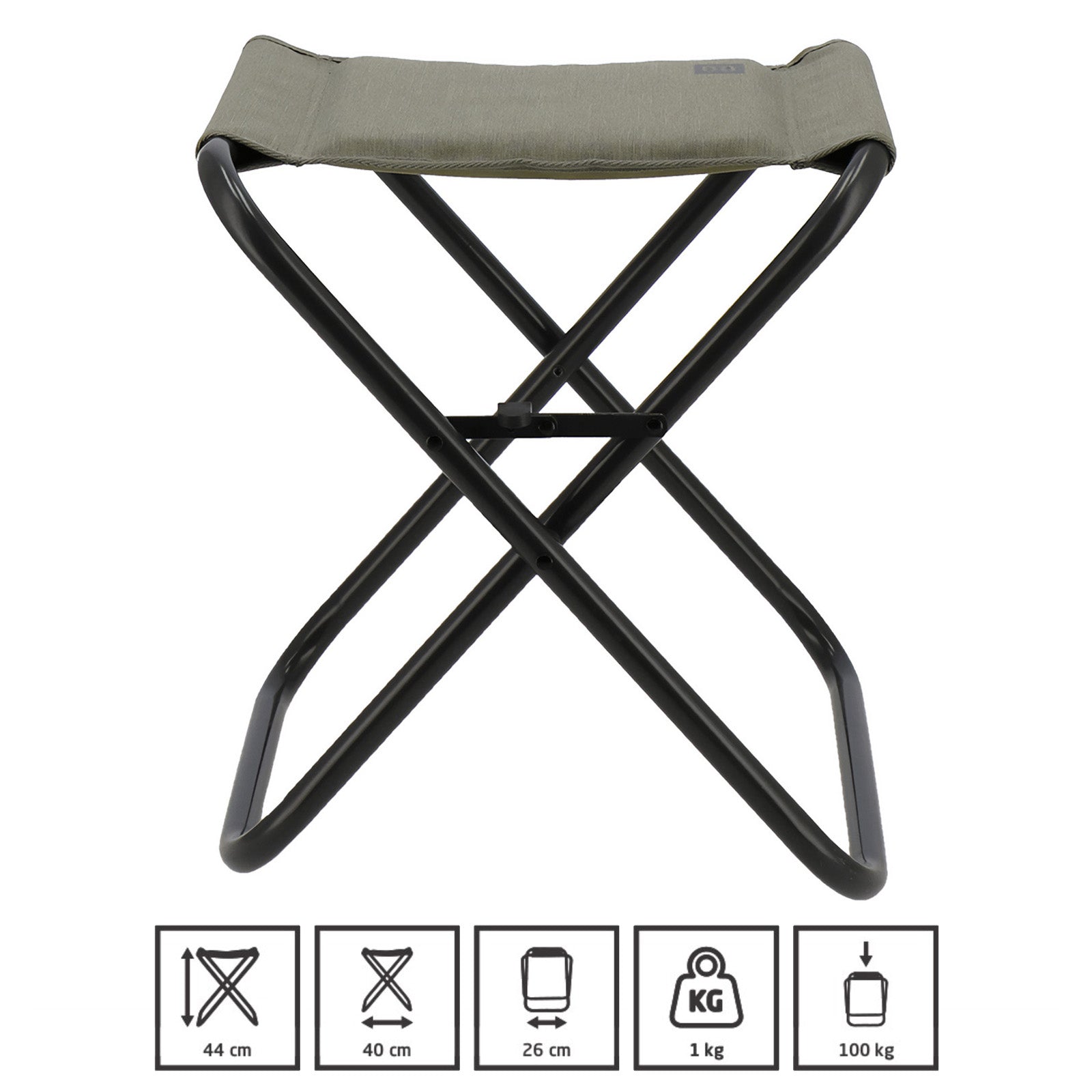 TRAVELLIFE Mini Falthocker Lago Campinghocker Angel Hocker Faltbar Alu 100 kg